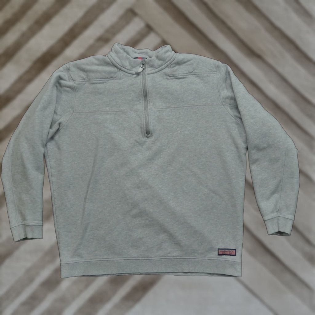 Vineyard Vines Vineyard Vines Sweatshirt Mens 2XL Grey 1/4 Zip Fleece Mock Neck Pullover Zip Sweater Size US XXL / EU 58 / 5 - 1 Thumbnail