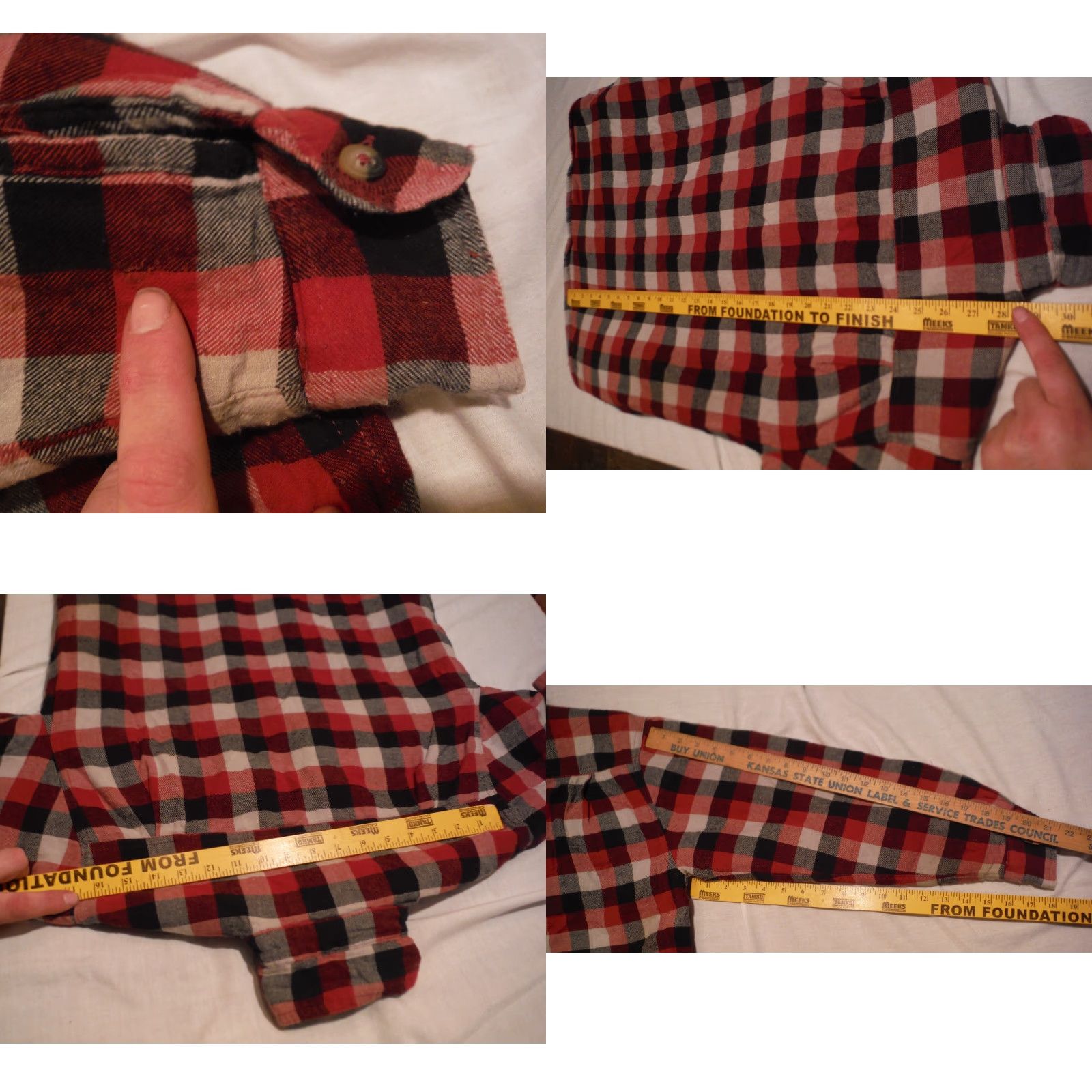 Wrangler VINTAGE Wrangler Cotton Shirt Jacket Red White Black Plaid with Quilted Lining, Cotton Shell, 4 Pocket, Button Closure, Mens Small XS? Size US S / EU 44-46 / 1 - 8 Thumbnail
