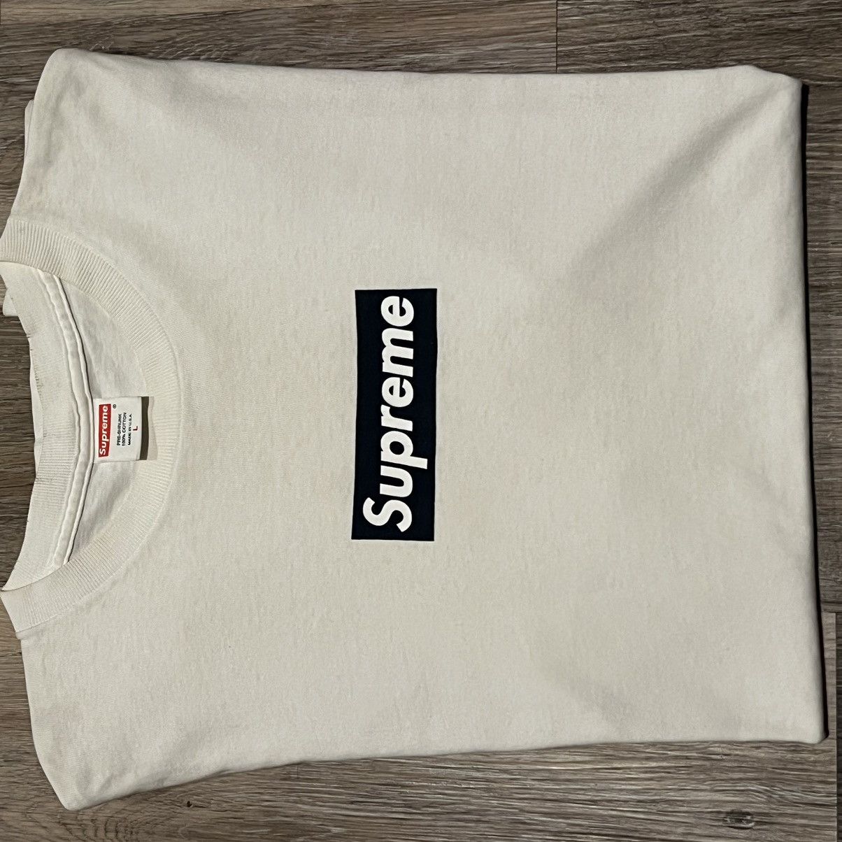 Supreme Supreme Navy Box logo Tee navy on white Bogo t shirt Size US L / EU 52-54 / 3 - 20 Thumbnail