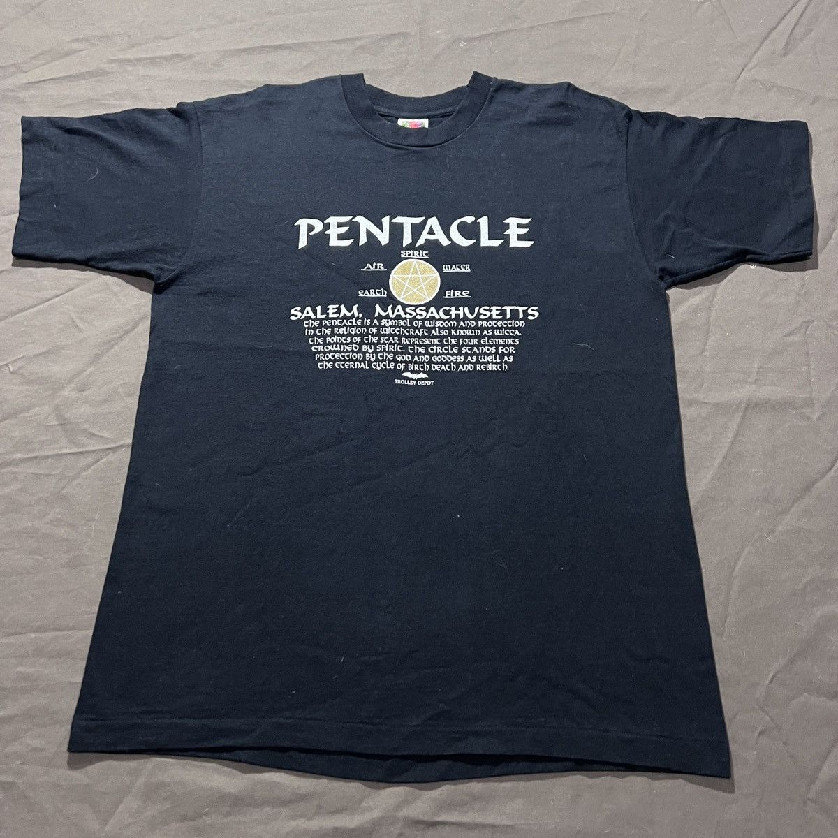 Arts & Science Vintage 90s Pentacle Salem Witch Graphic Streetwear Quote Size US L / EU 52-54 / 3 - 3 Thumbnail