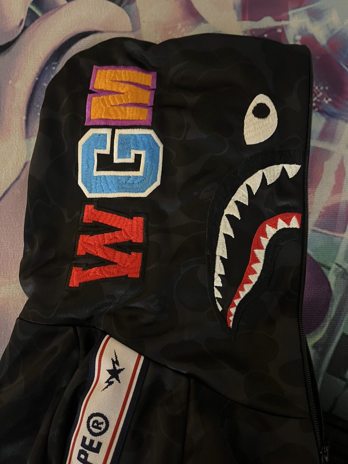 Bape NEW BAPE Camo Relaxed Fit Shark Full Zip Hoodie Black XL Size US XL / EU 56 / 4 - 6 Thumbnail