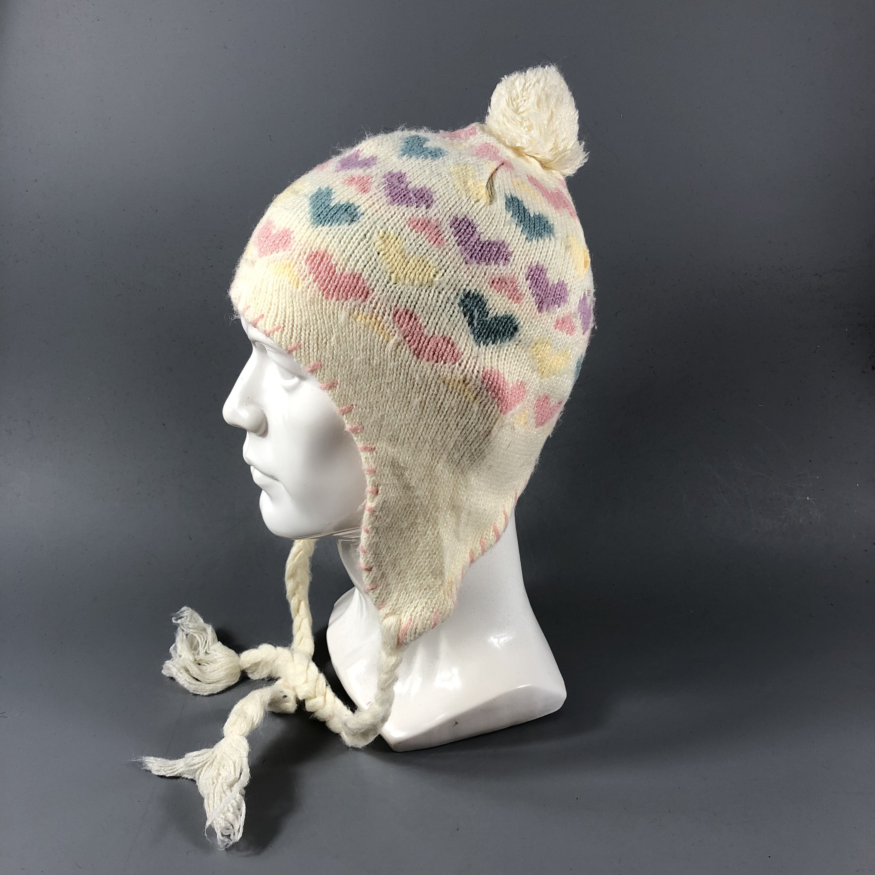 Vintage Hush Hush Loves Earflap Bobble Beanie Snowcap Snow Hat B751 Size ONE SIZE - 1 Thumbnail