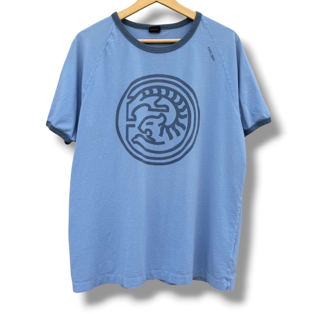 Diesel Vintage Y2K Diesel Tiger Circle Ringer T-Shirt Blue Size US XXL / EU 58 / 5 - 1 Thumbnail