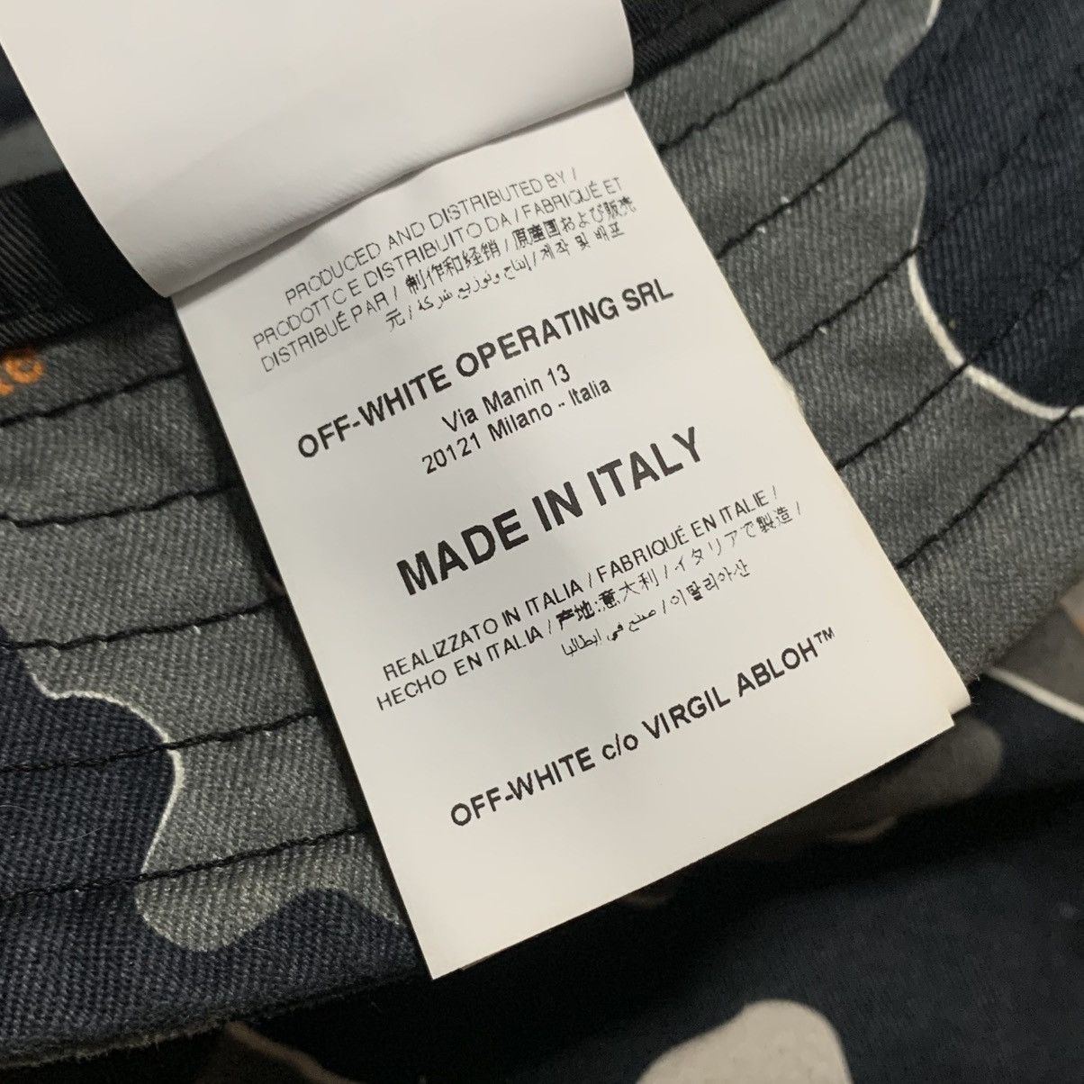 Off-White Off White Bucket Hat Camouflage Print Black Grey Hat Virgil Size ONE SIZE - 9 Thumbnail