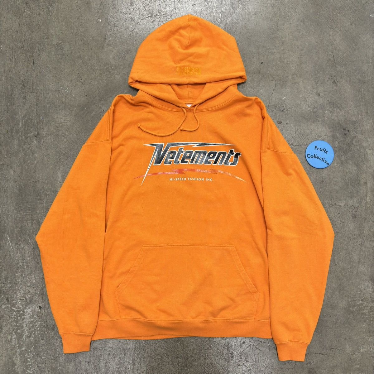 image of Vetements Hi-Speed Orange Hoodie, Men's (Size Small)