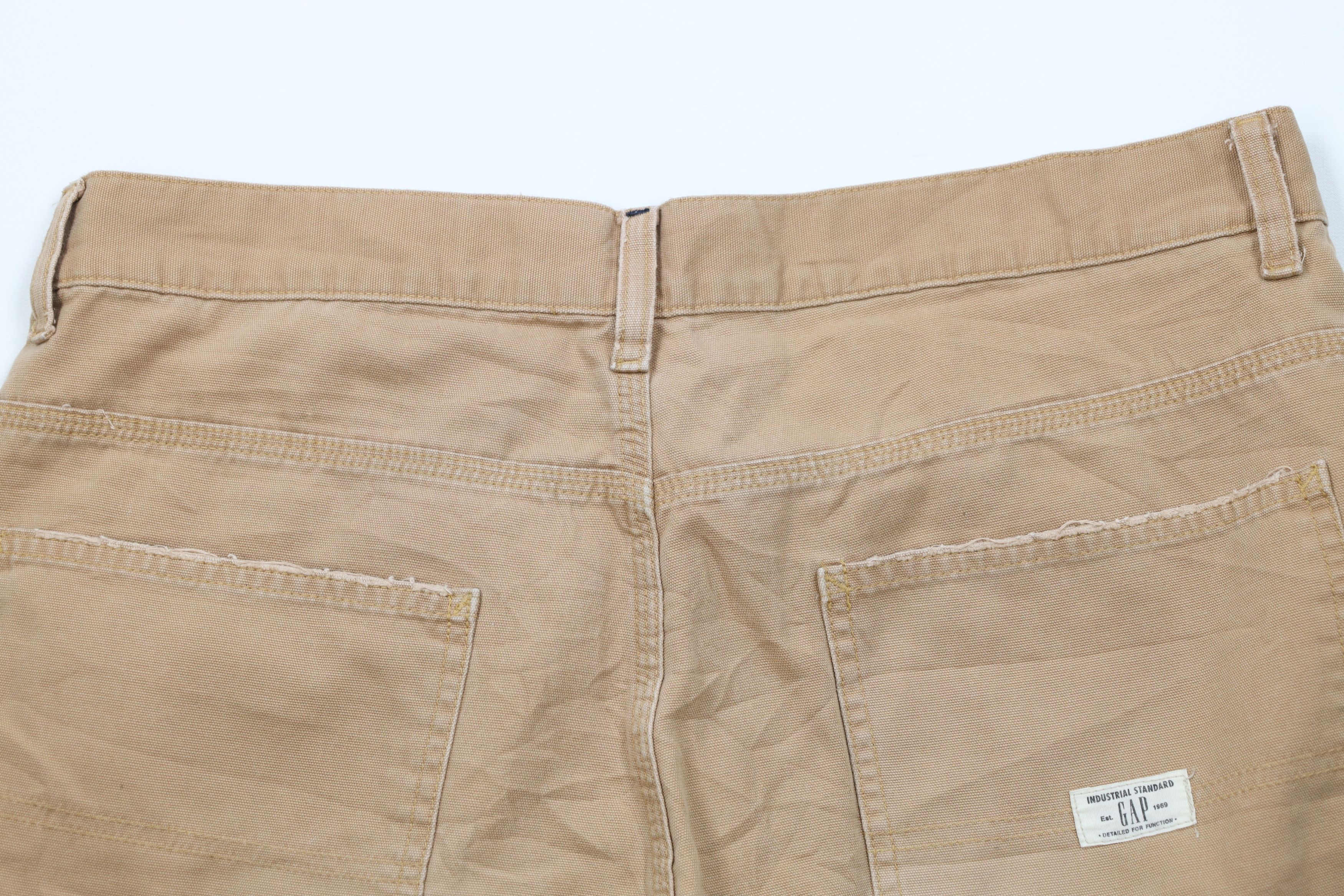 Gap × Vintage Vintage 90s Y2K Gap Carpenter Canvas Shorts Brown Cotton Size US 34 / EU 50 - 12 Thumbnail