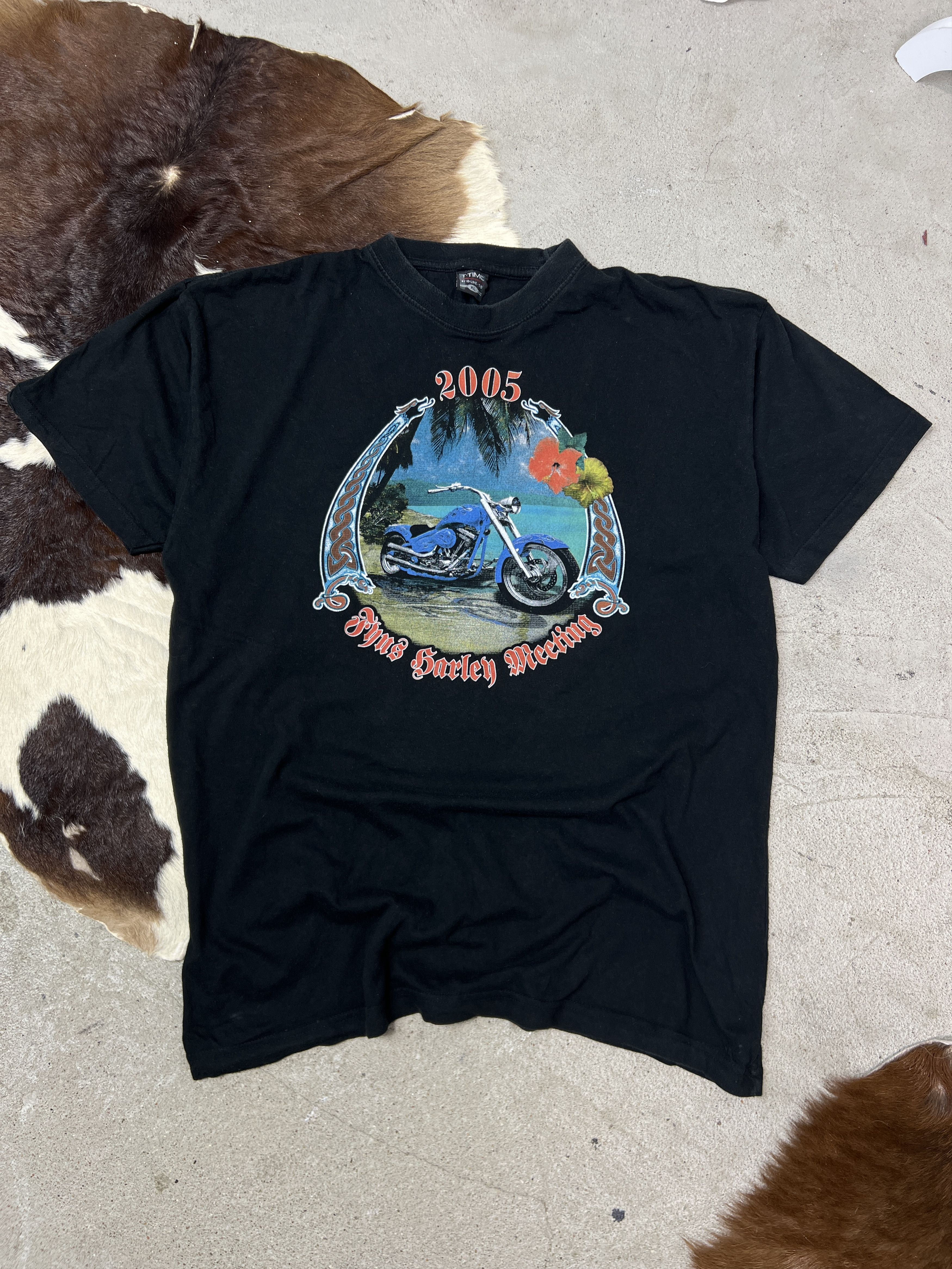 Vintage Vintage Moto Racing Harley Meeting Printed T-shirt Y2K Size US XL / EU 56 / 4 - 1 Thumbnail