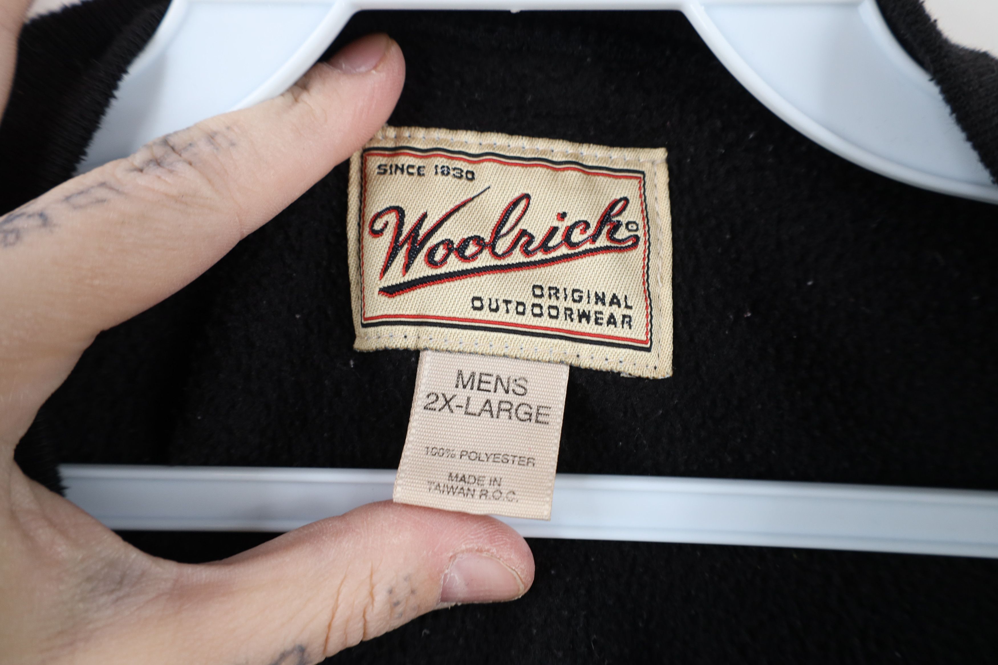 Vintage × Woolrich Woolen Mills Vintage 90s Woolrich Block Fleece Crewneck Sweatshirt Black Size US XXL / EU 58 / 5 - 4 Thumbnail