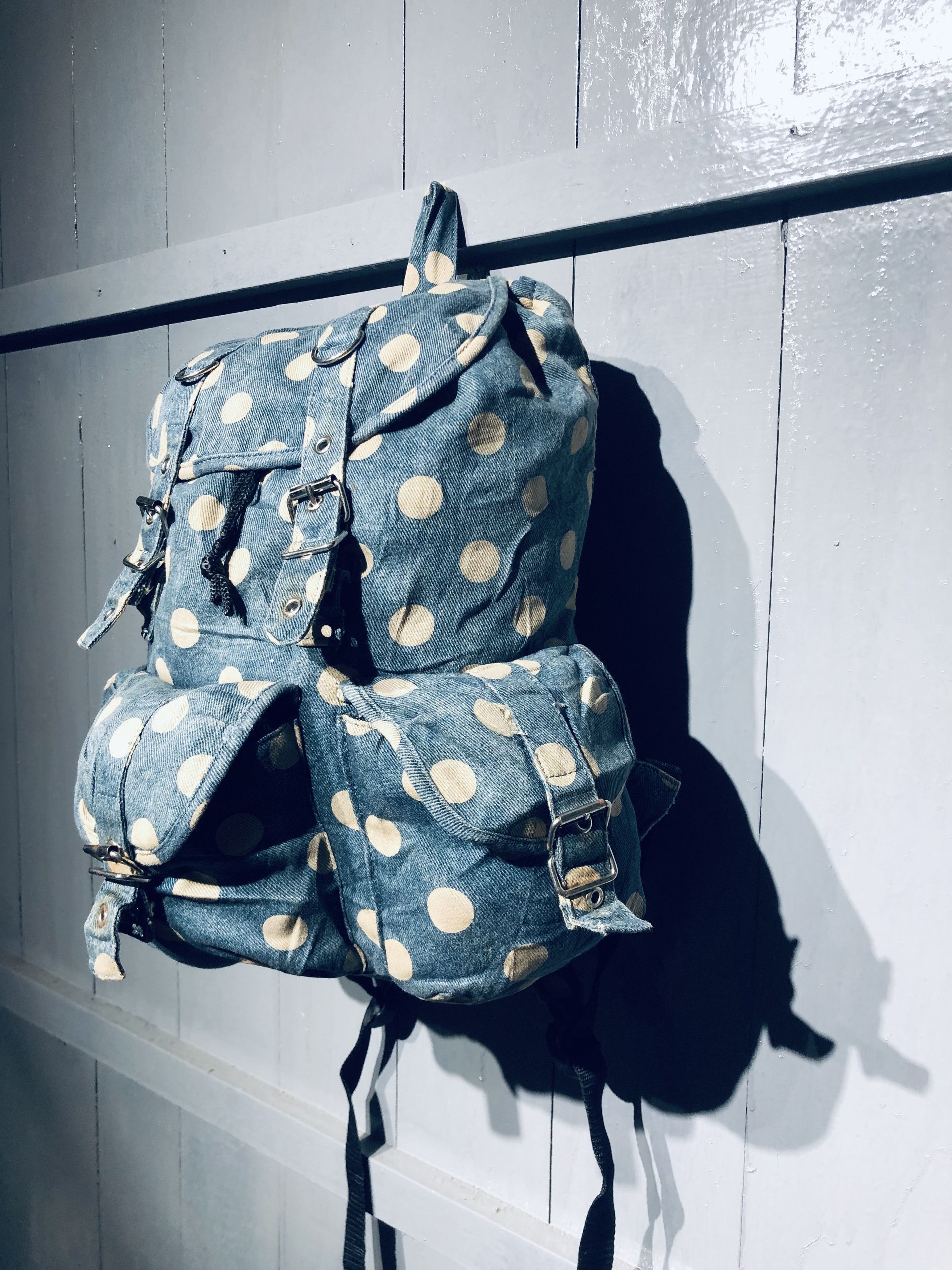 Japanese Brand Japanese Polkadot Multipocket Outside Style Backpack Size ONE SIZE - 2 Thumbnail