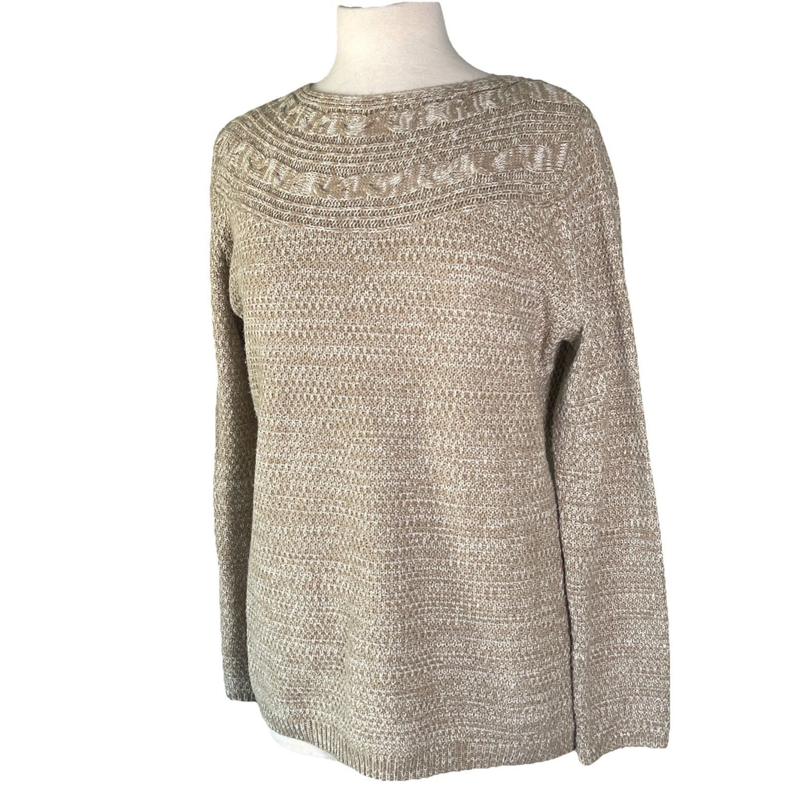 Croft & Barrow Croft and Barrow Sweater Women’s Medium Beige Cable Size M / US 6-8 / IT 42-44 - 1 Thumbnail