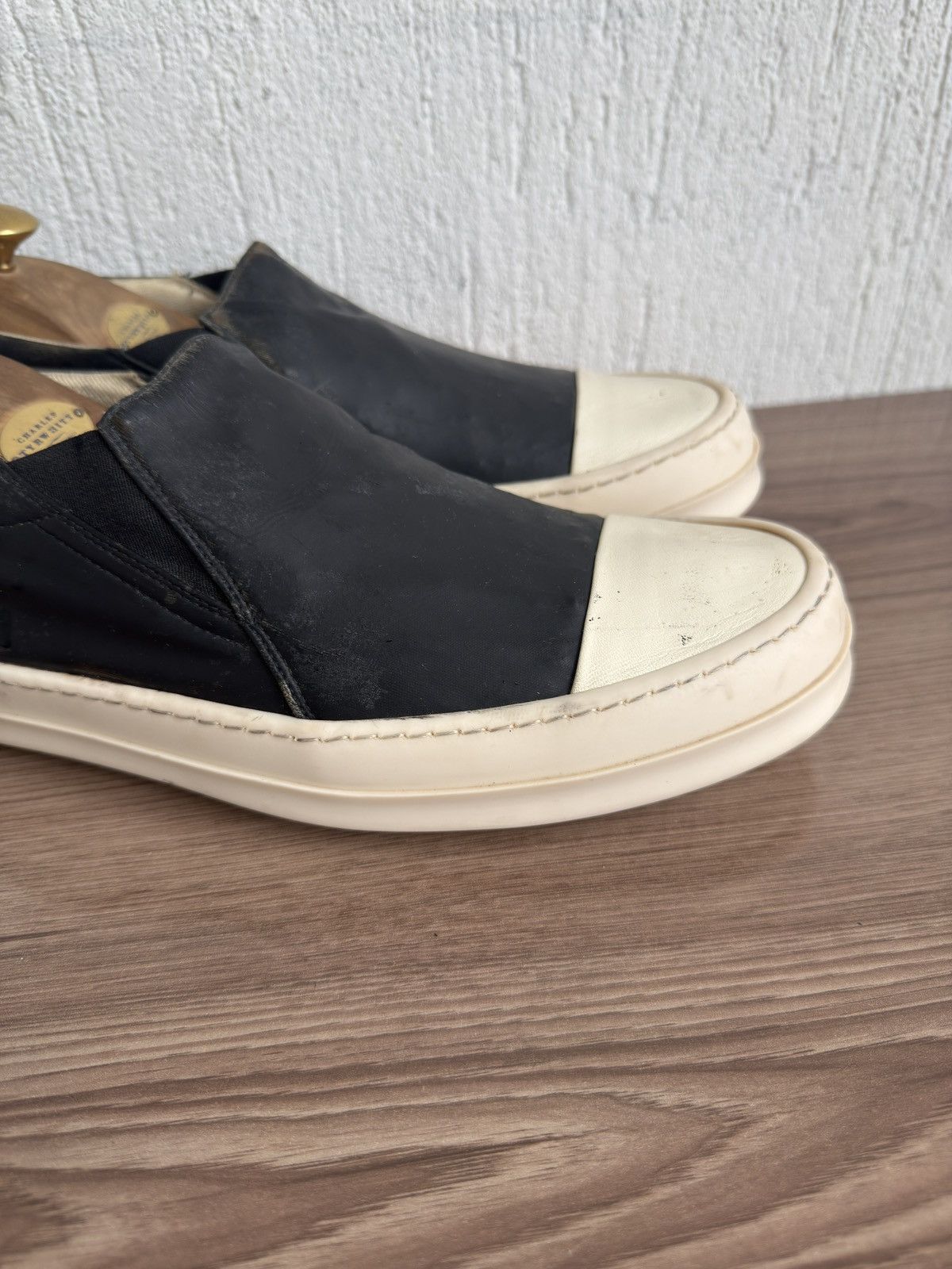 Rick Owens Drkshdw Matte leather boat slip-ons Size US 10 / EU 43 - 11 Thumbnail