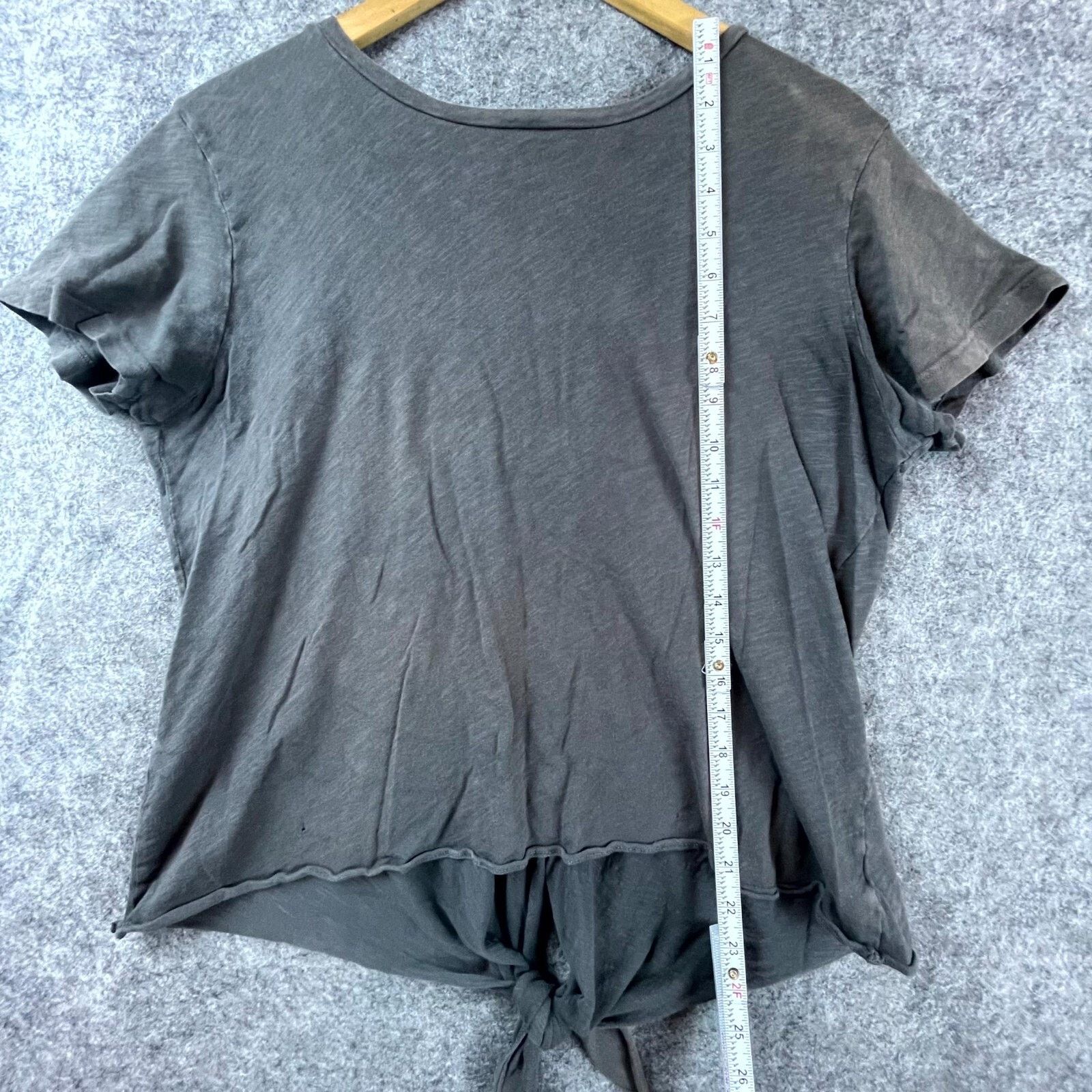 Sundry Sundry T-Shirt Womens 3 Gray Play Nice Embroidered Back Tie Size S / US 4 / IT 40 - 4 Thumbnail