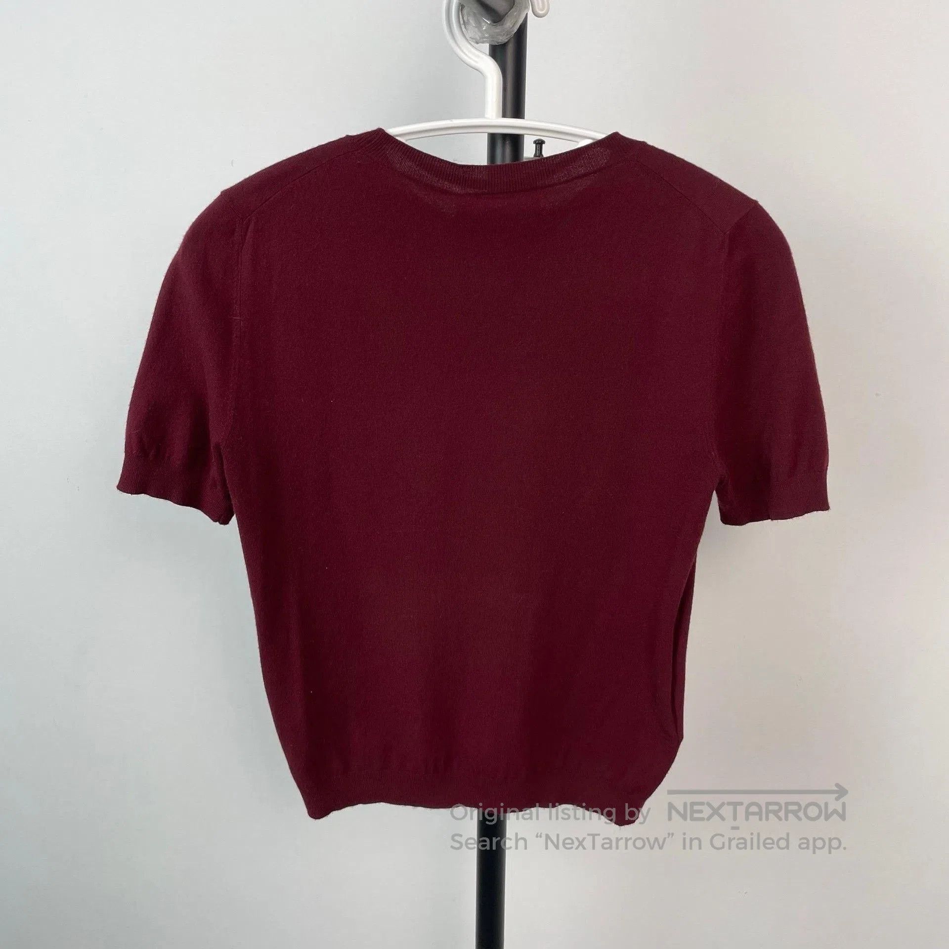 Miu Miu Miumiu Red Round-Neck Short-Sleeve Knit Top. Size S / US 4 / IT 40 - 2 Thumbnail