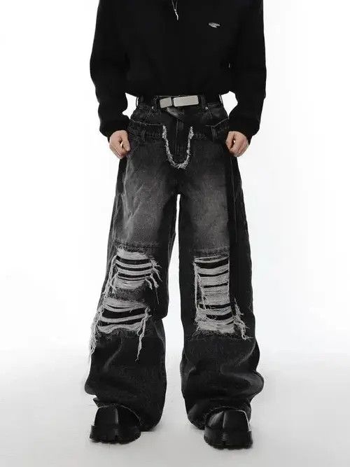 Jeans Trousers Spring Loose Wide Leg
