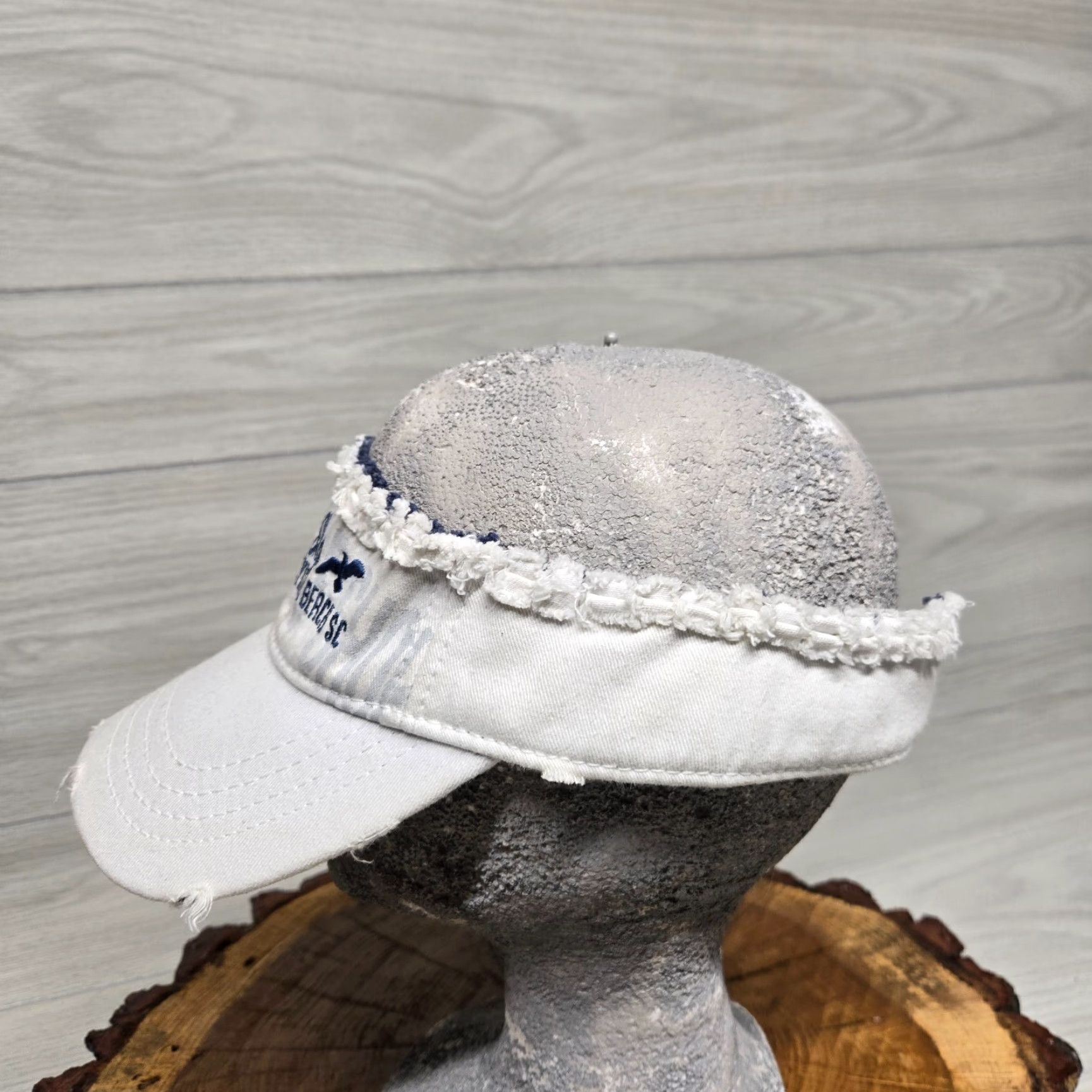 Logo 7 Vintage Myrtle Beach Surf Shop Cotton Canvas Visor Hat Adjustable Gray Beach Outdoors Surfing Men Size ONE SIZE - 4 Thumbnail