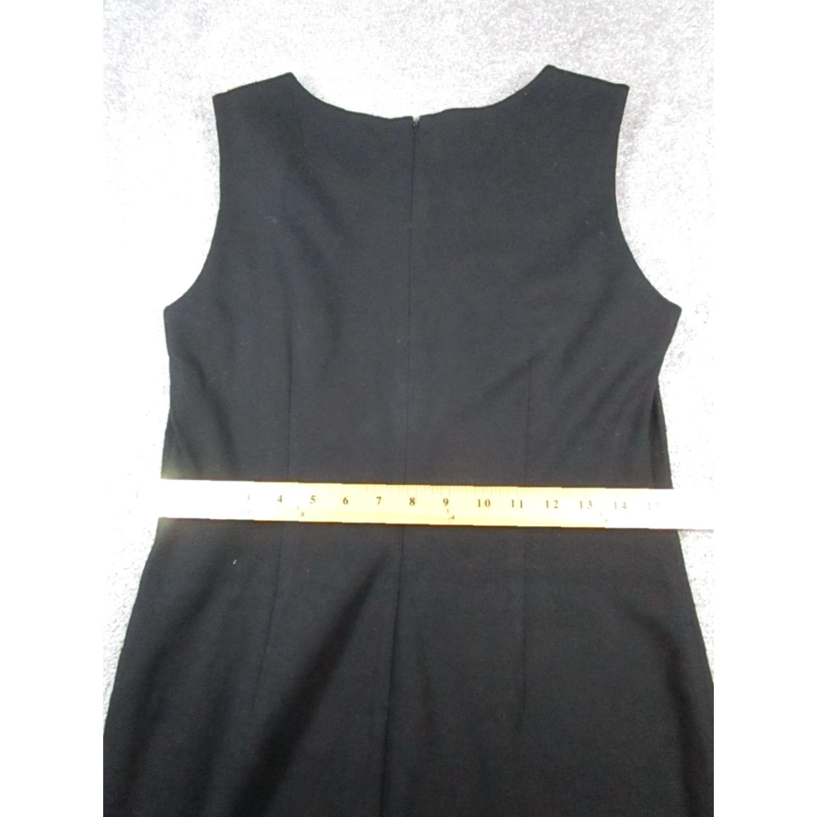 Vintage Lafayette 148 New York Dress Womens 6 Black Blouson Dress Knee Length Sleeveless Round Neck Zip Business Casual Party/Cocktail Womens Size M / US 6-8 / IT 42-44 - 7 Thumbnail