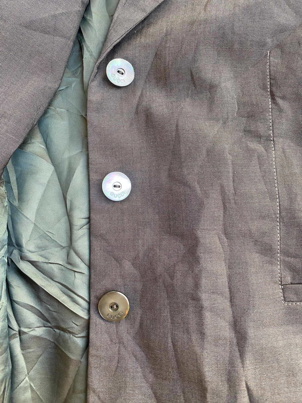 Vintage Vintage 90's Gucci by Tom Ford Silk & Wool Blazer Size S / US 4 / IT 40 - 10 Thumbnail