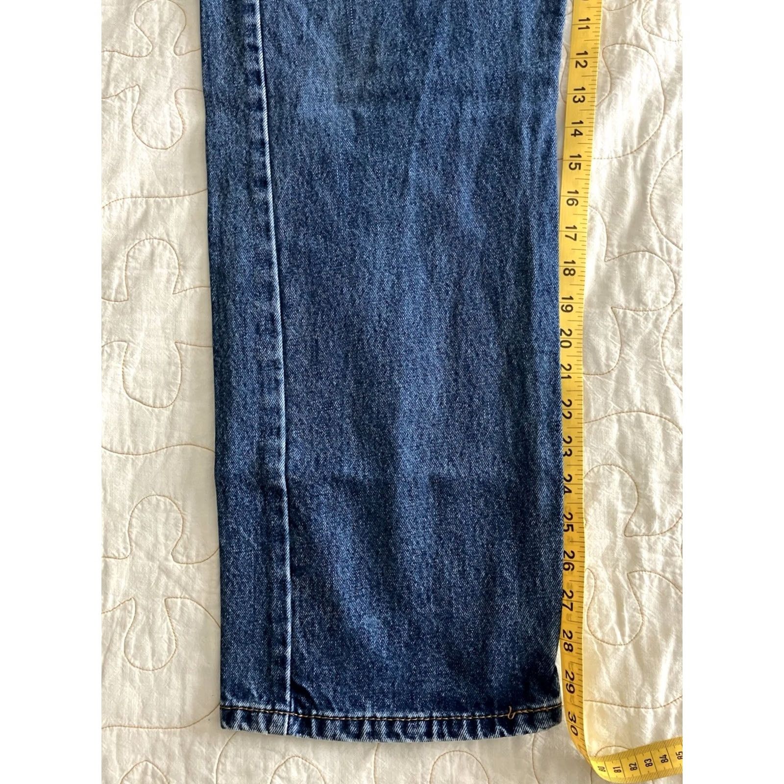 Levi's VINTAGE Levi’s 505 Regular Straight Leg Blue Denim Jeans 40x30 Missing Belt Loop Work Size US 40 / EU 56 - 6 Thumbnail