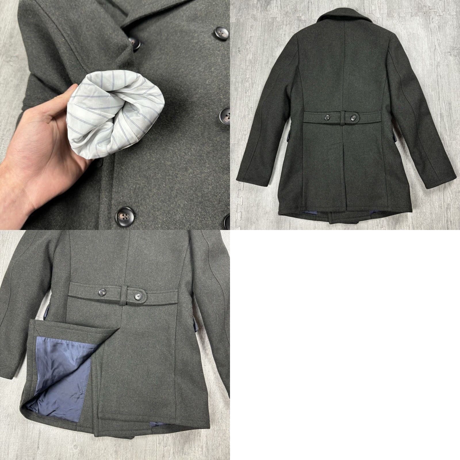 Suitsupply SUITSUPPLY PEACOAT PHOENIX Dark Green Wool Coat US 36 Regular Mens Classic Business Size 36R - 8 Thumbnail