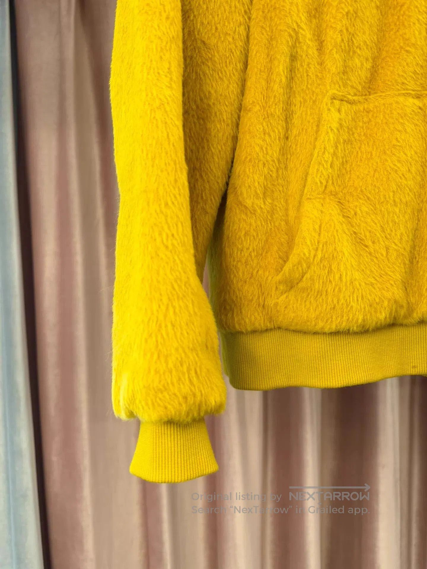 Celine Yellow Fuzzy Hoodie with Drawstring and Pouch Pocket. Size US M / EU 48-50 / 2 - 7 Thumbnail