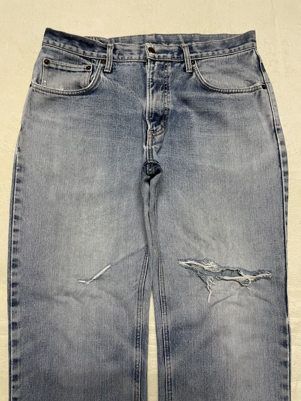 Edwin Vintage Edwin Japanese Brand Distressed Blue Wash Jeans Size US 35 - 2 Thumbnail