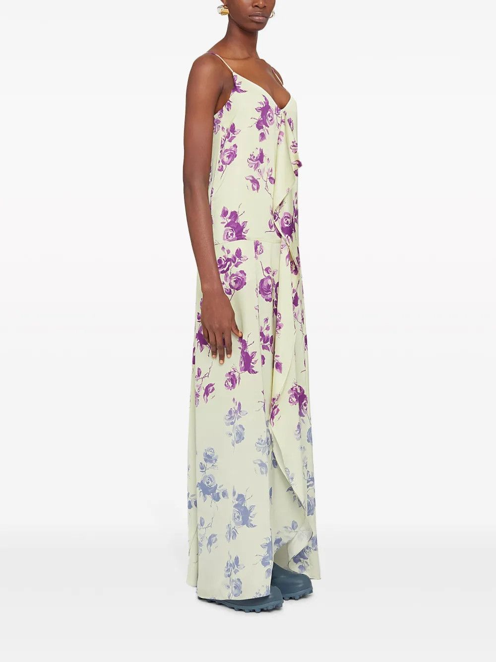 Jil Sander o1w1db10825 Floral-Print Maxi Dress in Multicolor Size S / US 4 / IT 40 - 3 Thumbnail