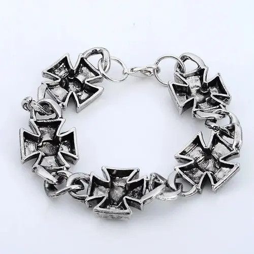 Jewelry Cross Shape Skull Pattern Bracelet Size ONE SIZE - 2 Thumbnail
