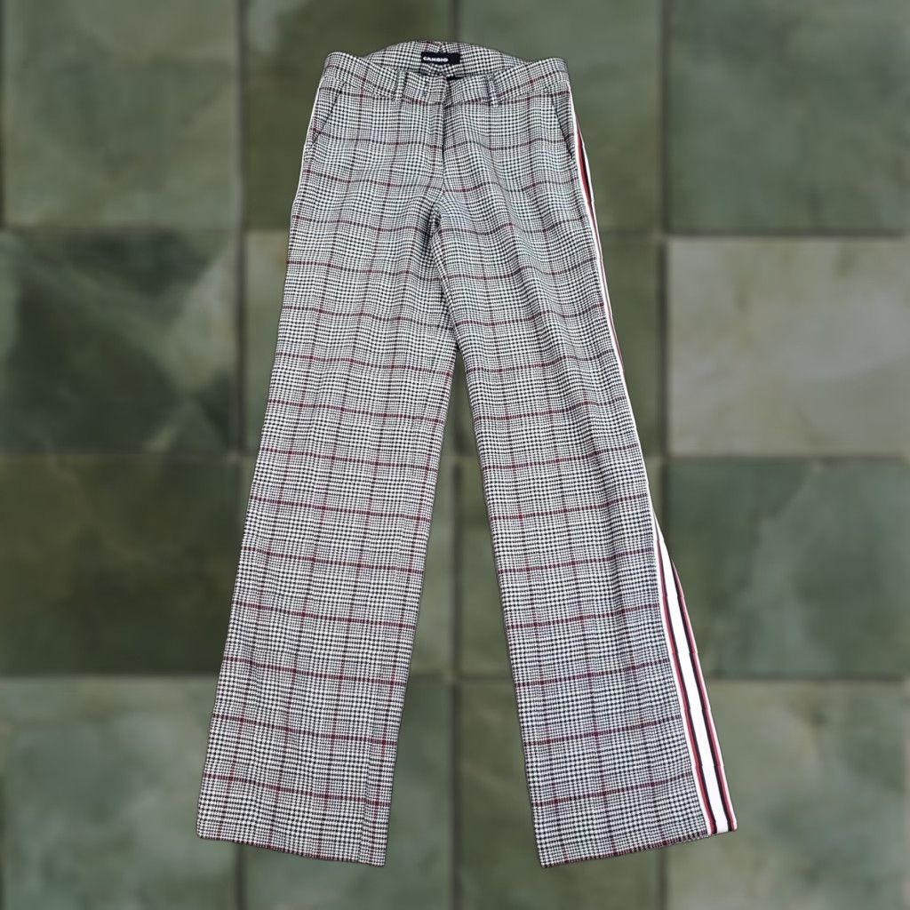 Vintage Cambio Womens Straight Leg Houndstooth Pants Black and White Size 30x33 Low Rise Size 30" / US 8 / IT 44 - 1 Thumbnail