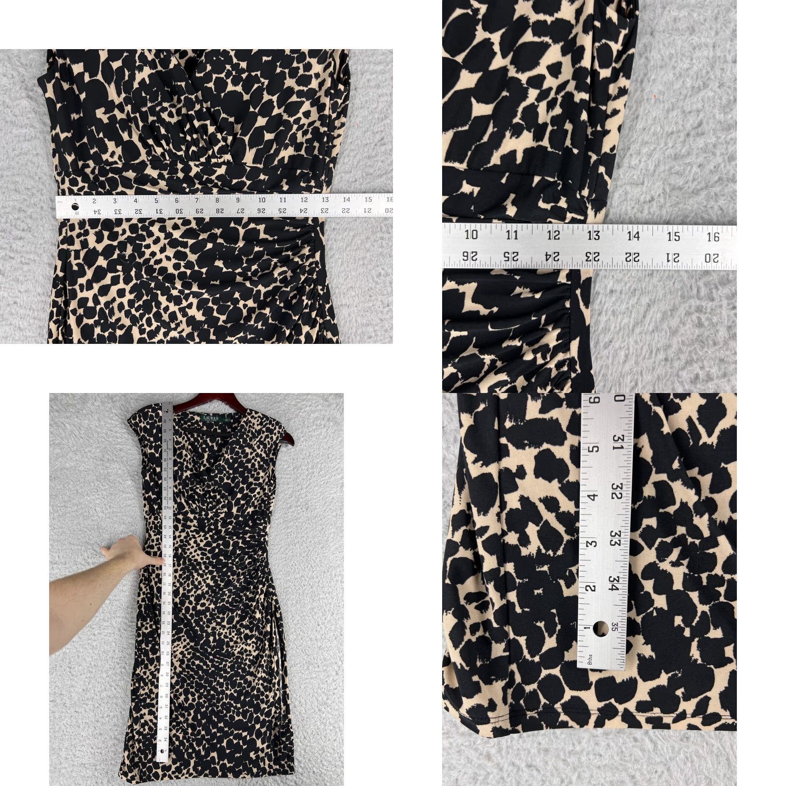 Ralph Lauren Ralph Lauren Dress Womens 4 Black Beige Cheetah Print Stretch Party Outwear Size S / US 4 / IT 40 - 8 Thumbnail