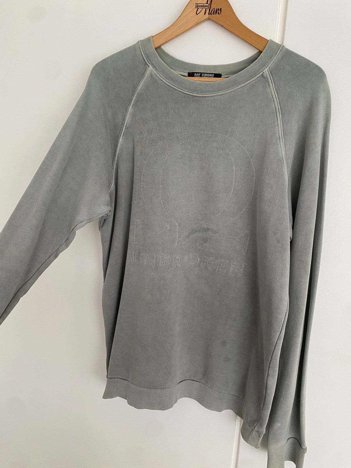 Raf Simons Blue grey, ‘Unbroken’ sweatshirt from spring summer 2004 Size US S / EU 44-46 / 1 - 2 Thumbnail