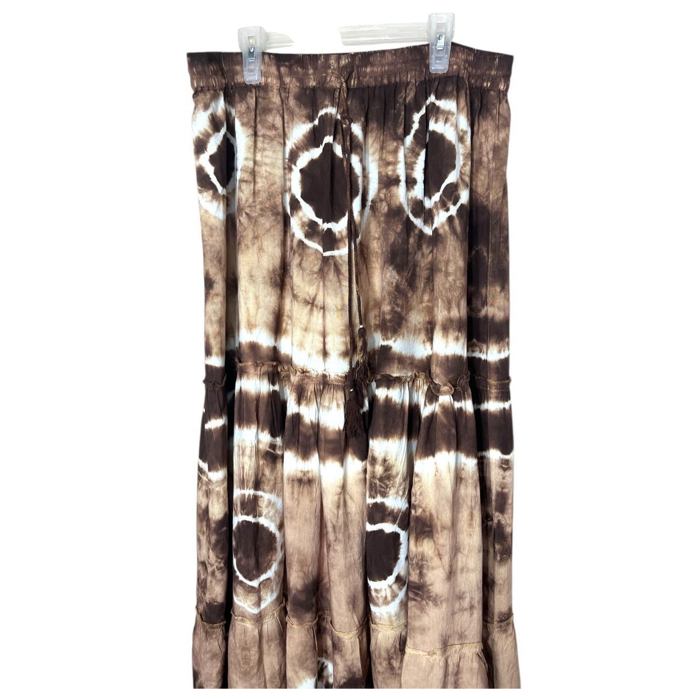 Other Magic Brown Tie Dye Tiered Maxi Skirt Size XL Size 32" / US 10 / IT 46 - 2 Thumbnail
