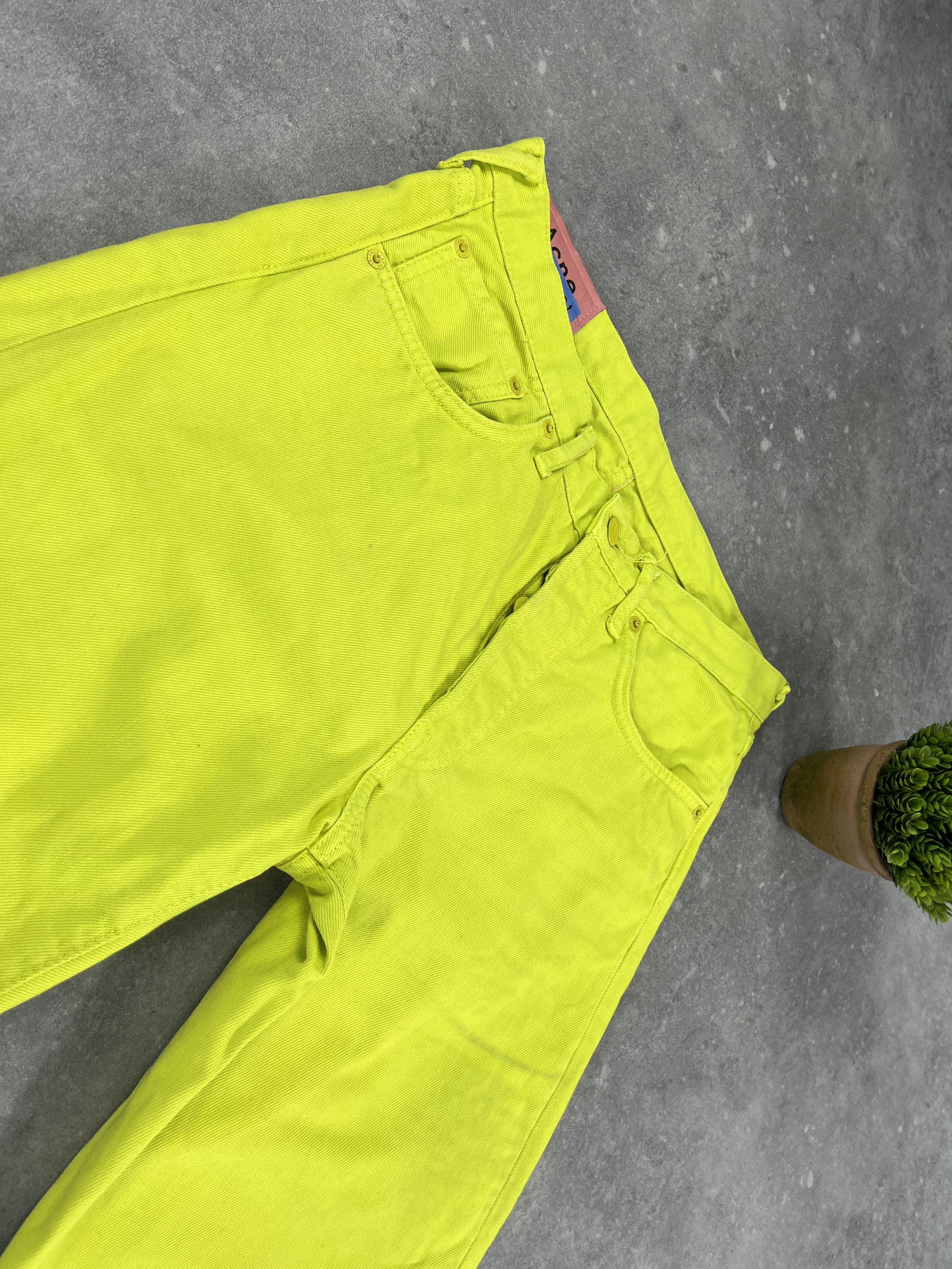 Acne Studios Rare Acne Studios 1996 Reactive Dye Lime Green Pants Jeans Size US 30 / EU 46 - 4 Thumbnail