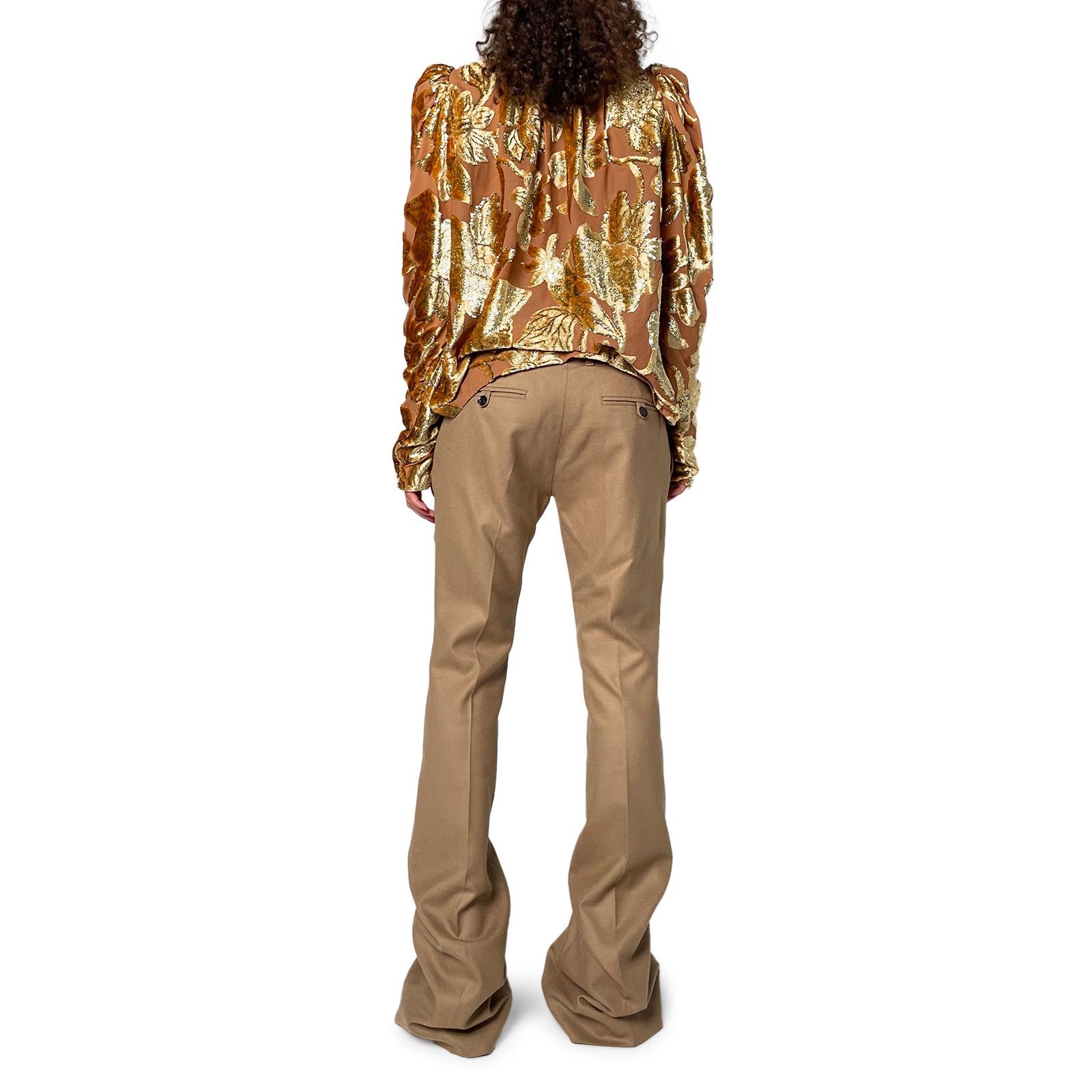 Ulla Johnson Velvet Gold & Pink Blouse with Tie Neck Size M / US 6-8 / IT 42-44 - 6 Thumbnail