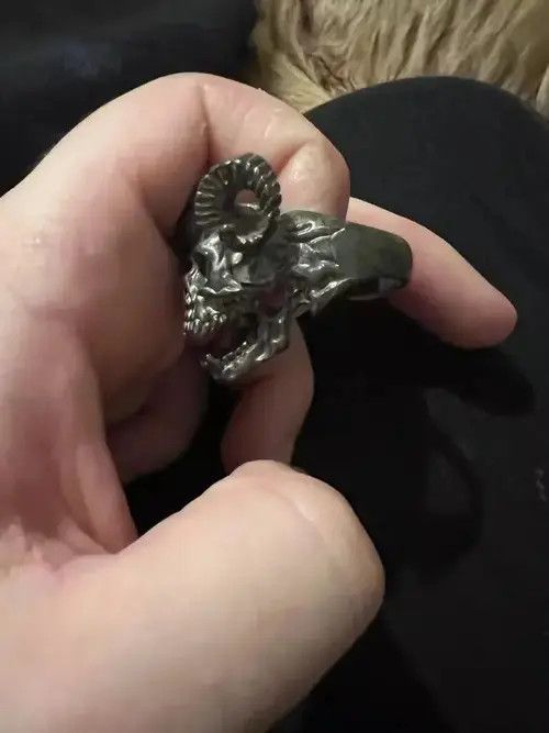 Other Retro Punk Skull Goat Torn Ring Size ONE SIZE - 1 Thumbnail