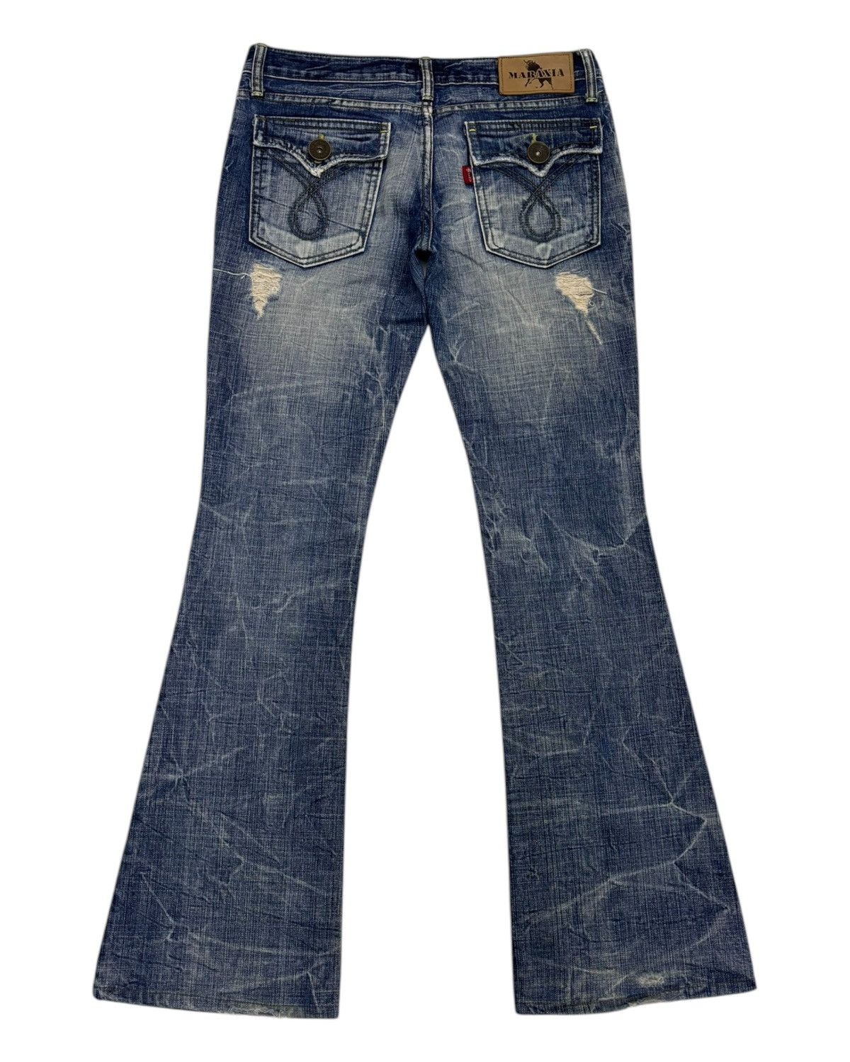 Hysteric Glamour × Japanese Brand HYSTERIC GLAMOUR STYLE DISTRESS DENIM MARAXIA FLARED PANTS Size 30" / US 8 / IT 44 - 6 Thumbnail
