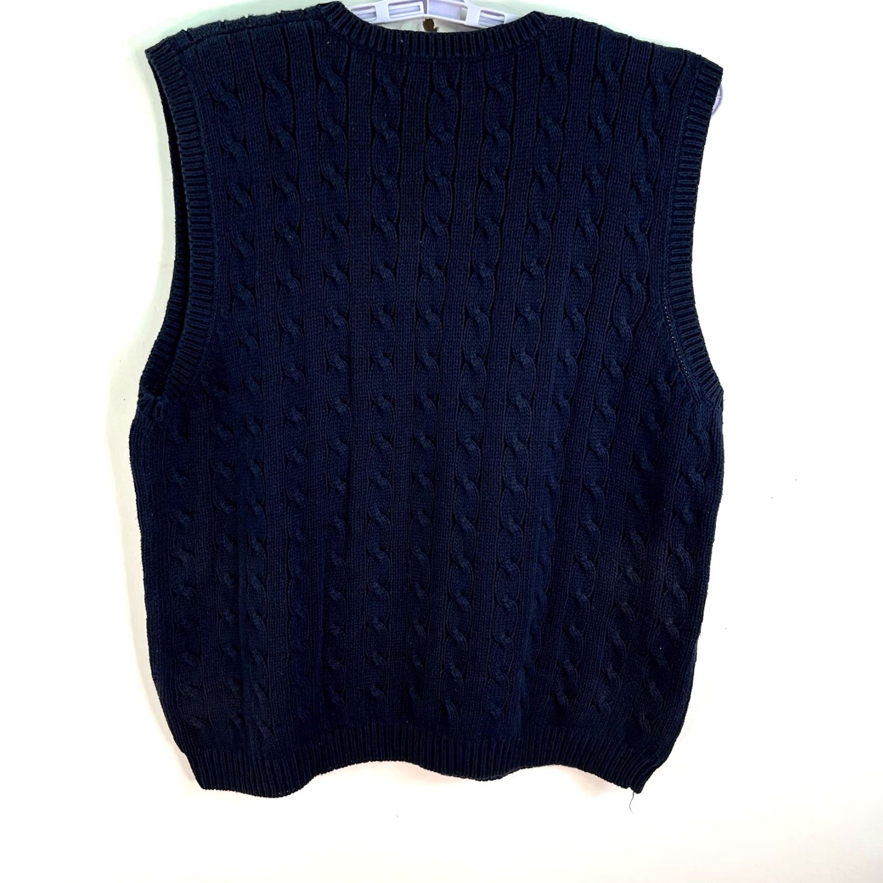 Vintage VINTAGE John Ashford Golf Cable Knit Pullover Vest Sweater Mens Size L Blue Cotton 90s Preppy Size US L / EU 52-54 / 3 - 7 Thumbnail