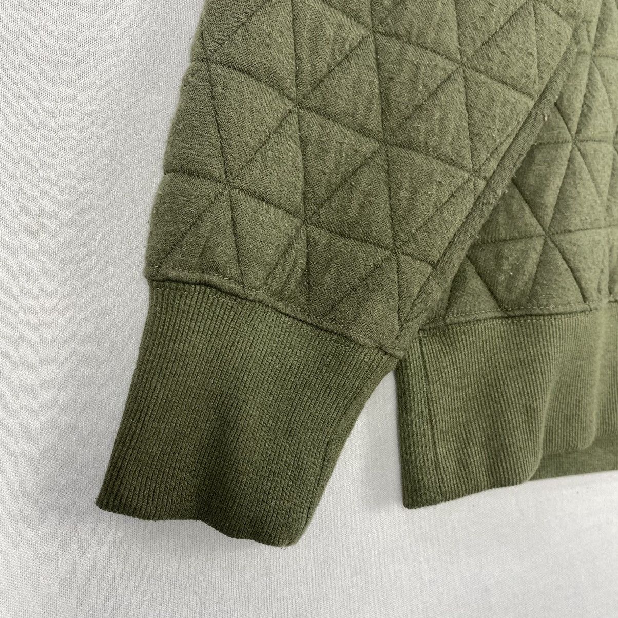 Japanese Brand Season Reason Quilted Snap Button Cardigan | Olive Green Size US M / EU 48-50 / 2 - 6 Thumbnail