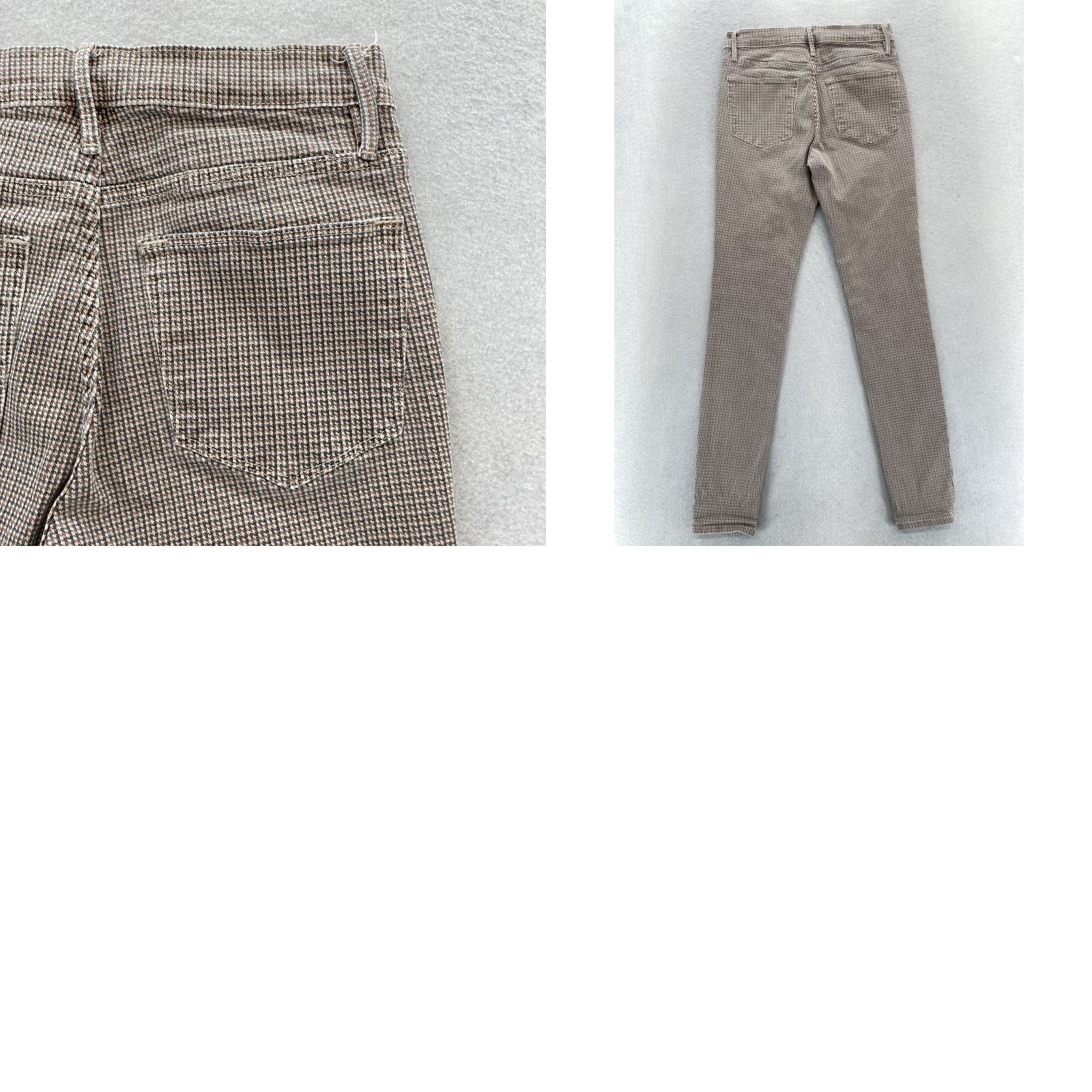 Frame FRAME Le High Skinny Jeans Womens 25 Houndstooth Stretch Pants Brown Plaid Multi 5-Pocket Zipper Button Slim Rise High Vintage N/A Size 42" / US 20 - 9 Thumbnail