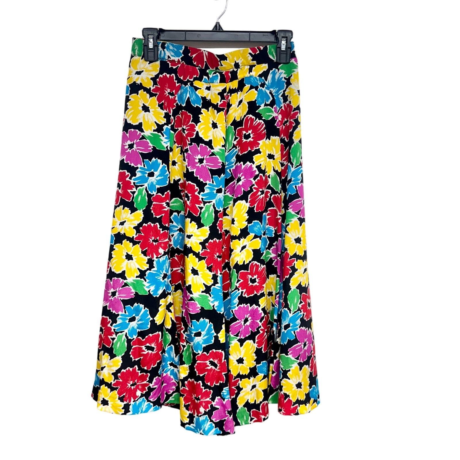 Vintage Vintage 80's Liz Claiborne Floral Long Skirt Fits S 28"W Size 28" / US 6 / IT 42 - 2 Thumbnail