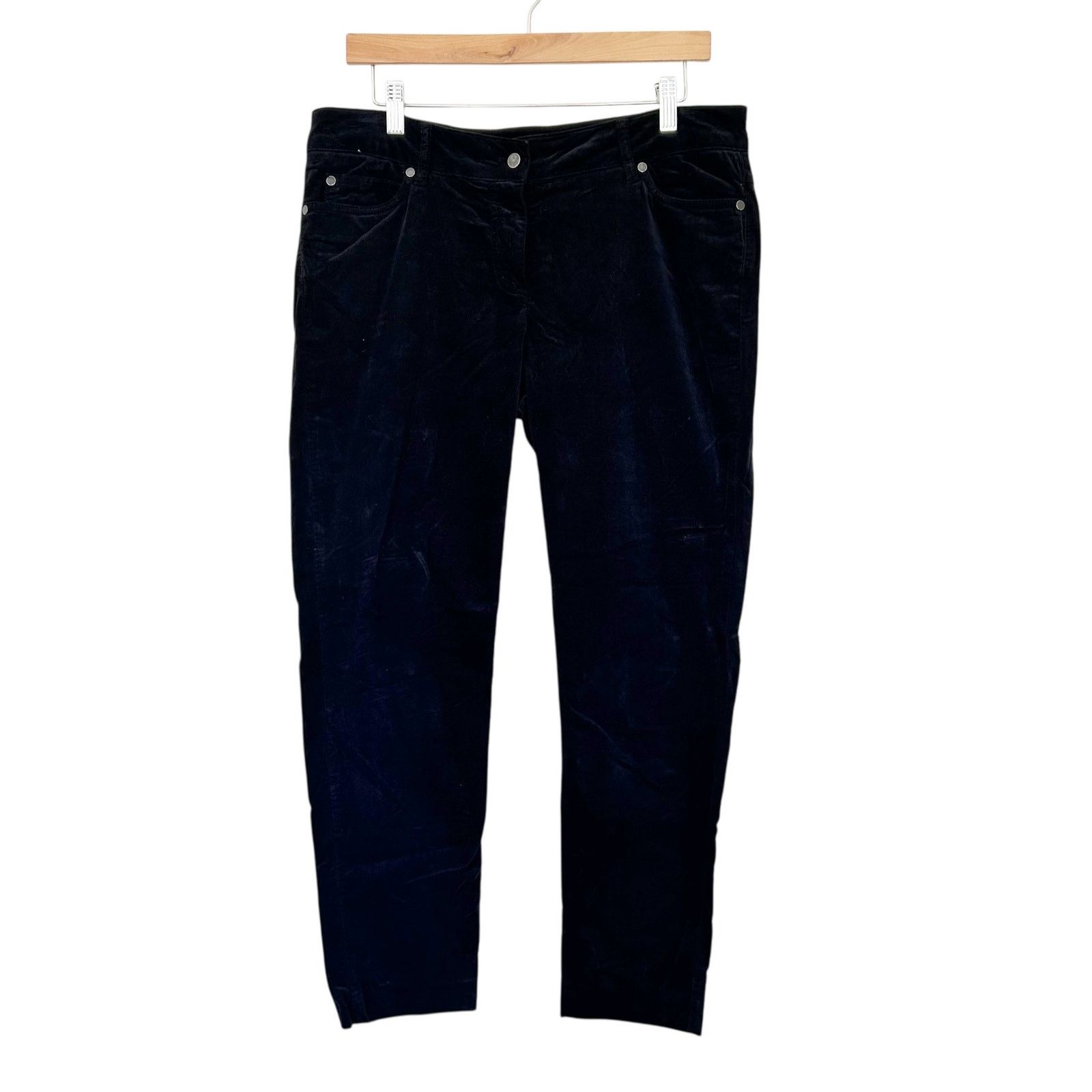 J.McLaughlin J. McLaughlin Black Velour Pants Sz 12 Size 34" / US 12 / IT 48 - 1 Thumbnail