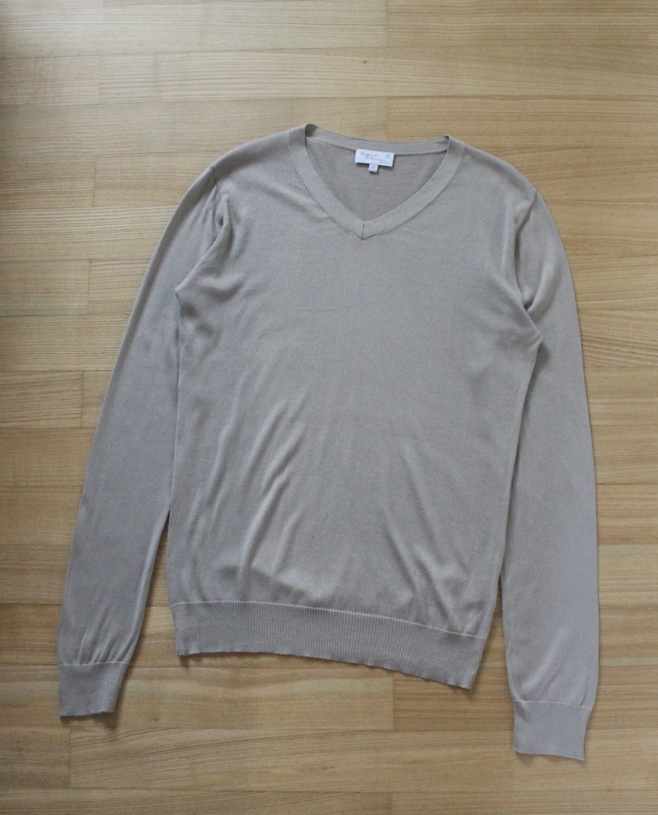 Agnes B Homme Paris V Neck Silk/Cotton Sweater