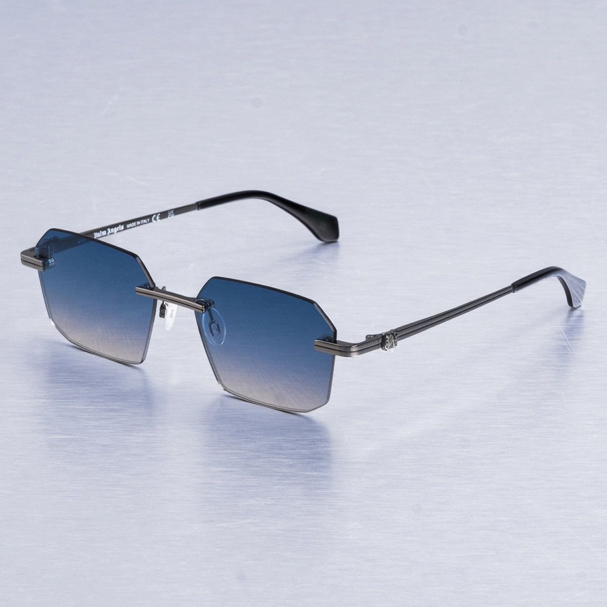 Palm Angels PALM ANGELS QUARTZ GUNMETAL BLUE GRADIENT SUNGLASSES Size ONE SIZE - 2 Thumbnail