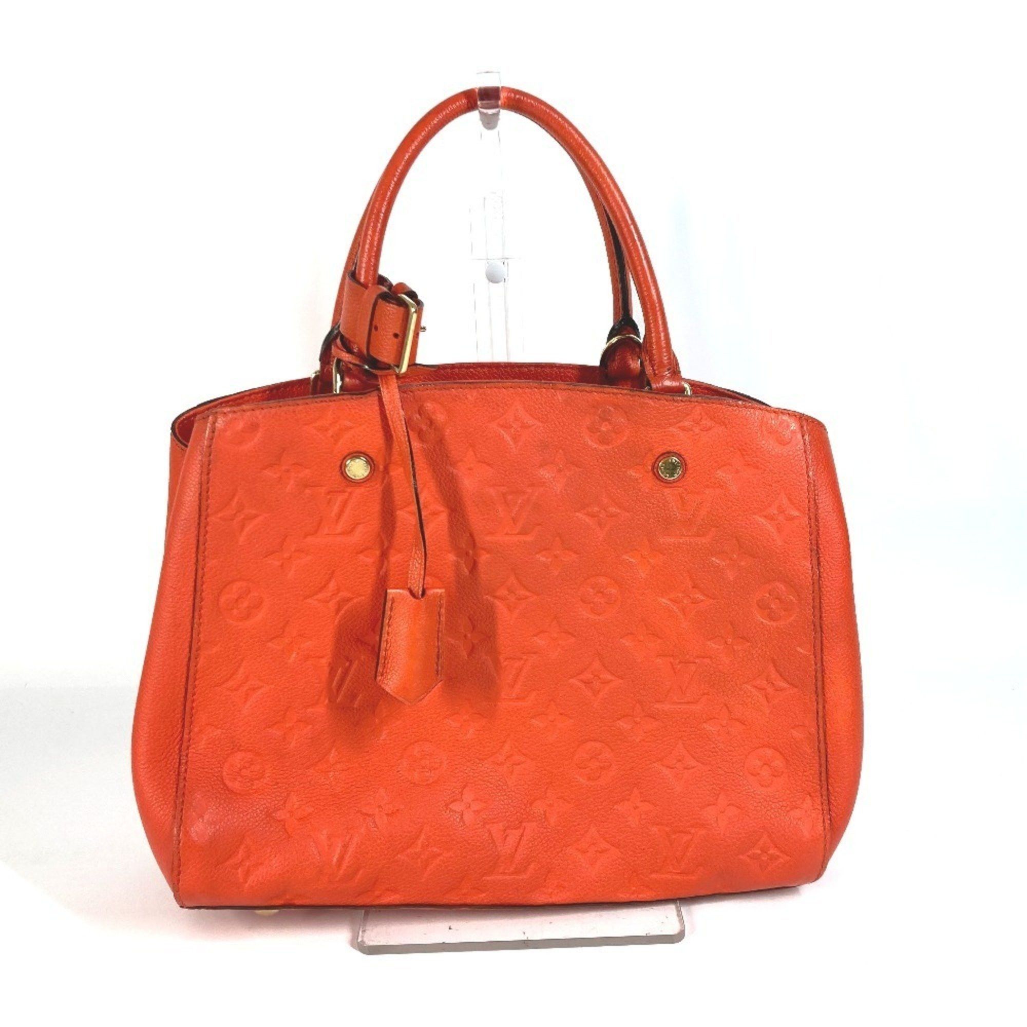 LOUIS VUITTON M50093 Monogram Empreinte Montaigne BB Tote Bag 2-Way Shoulder Handbag Leather Women's Apricot Orange