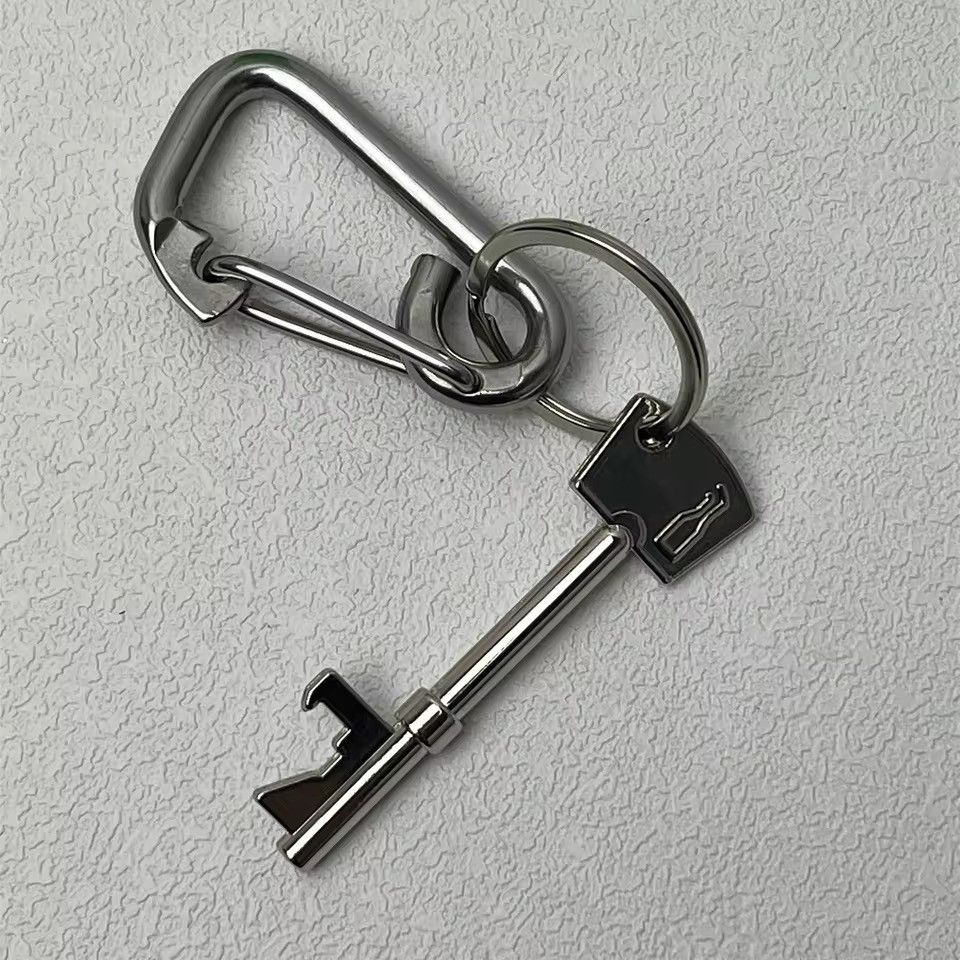 Jewelry x Rubber Keychain Carabiner Keychain With Bottle Opener in Silver, Men's