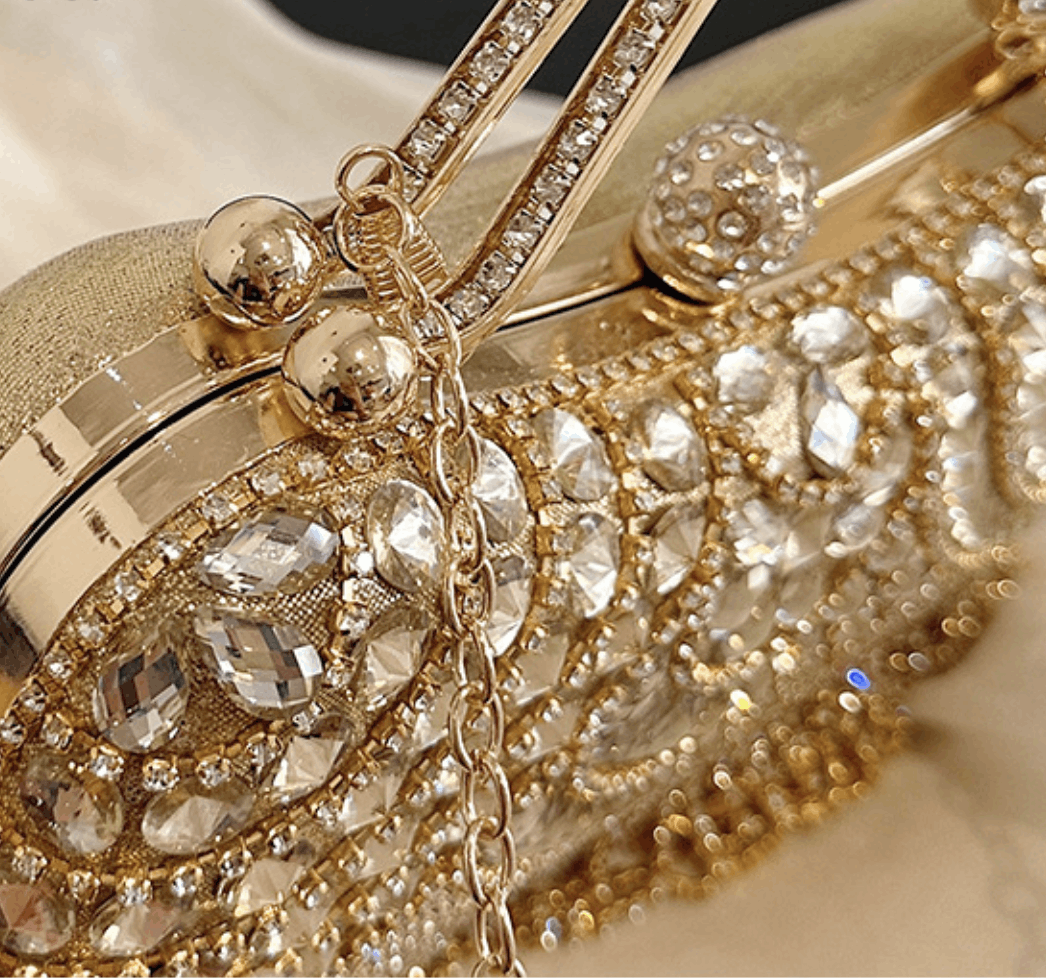 Japanese Brand Rhinestone Tassel Evening Clutch Bag Size ONE SIZE - 6 Thumbnail
