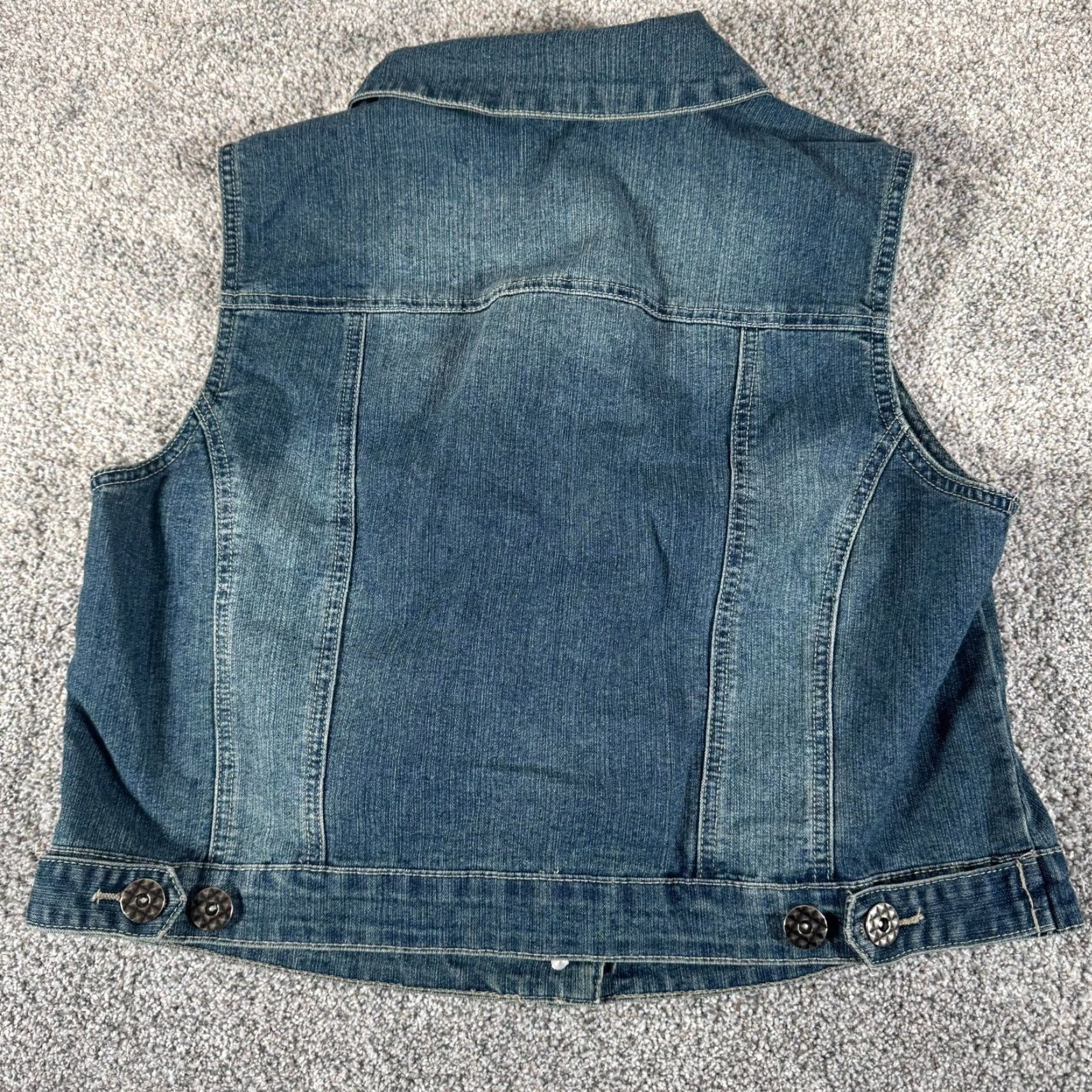 Vintage VINTAGE Cato Vest Denim Biker Grunge Streetwear Womens Large Sleeveless Cotton Blend Studded Pockets 90s Y2K Size L / US 10 / IT 46 - 7 Thumbnail