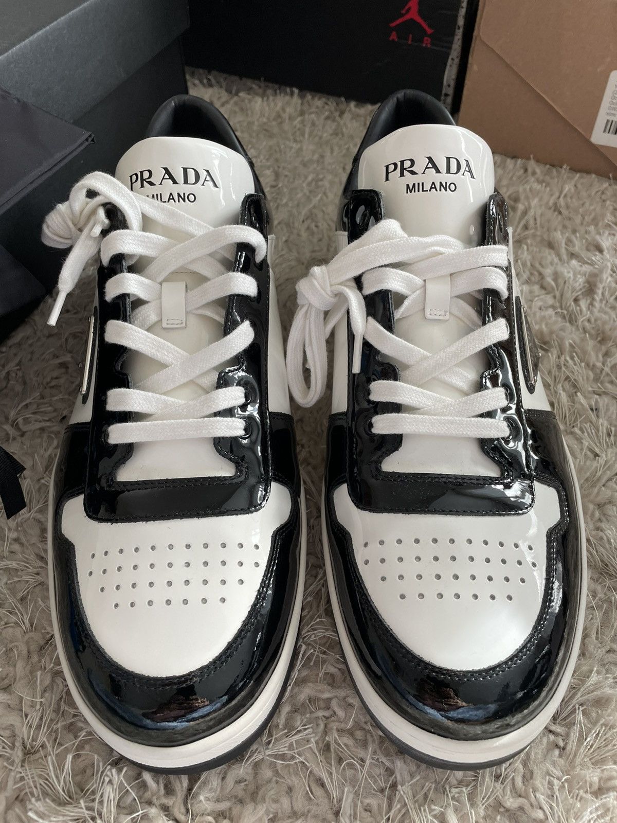 Prada Prada Downtown Leather Black/White Size US 12 / EU 45 - 5 Thumbnail