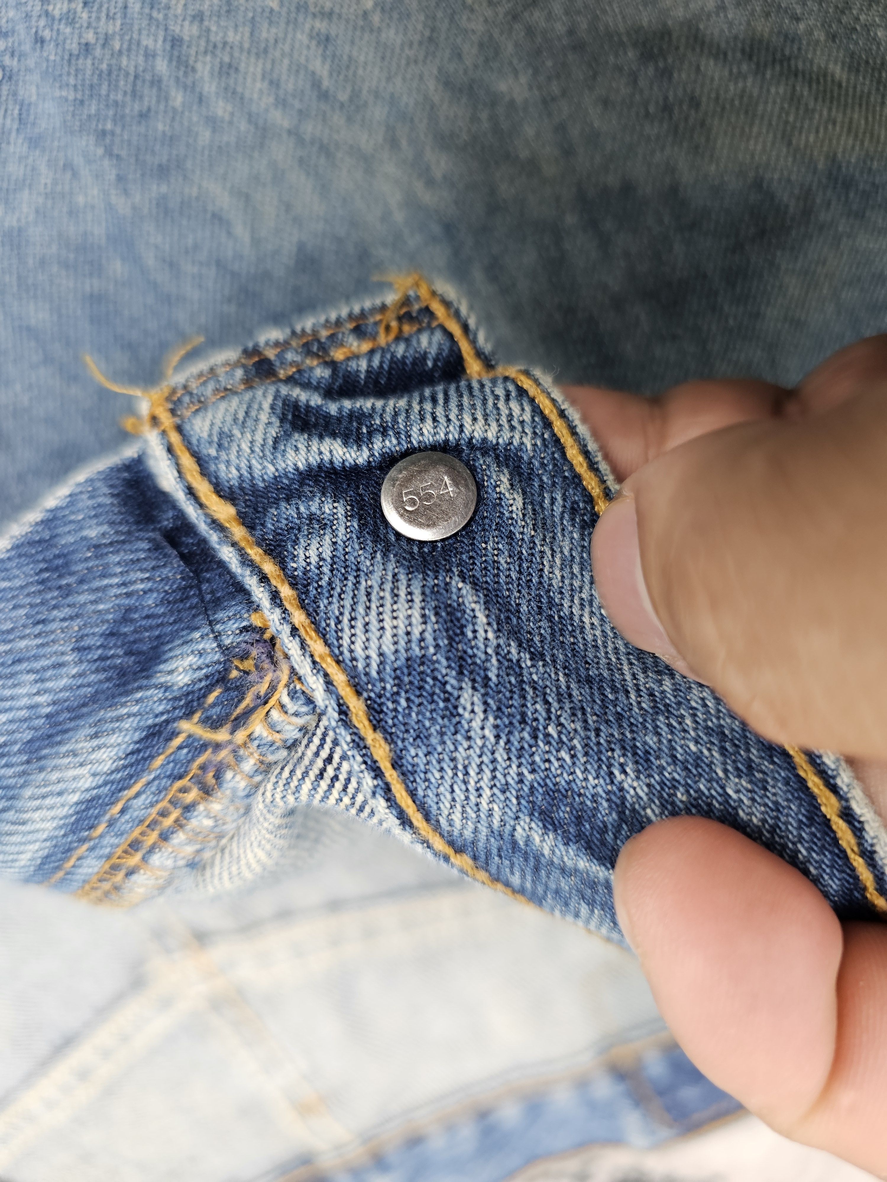 Levi's Vintage Clothing Vtg 90'S LEVIS 505 Distressed Faded Blue Cropped Jeans L0498 Size US 34 / EU 50 - 15 Thumbnail