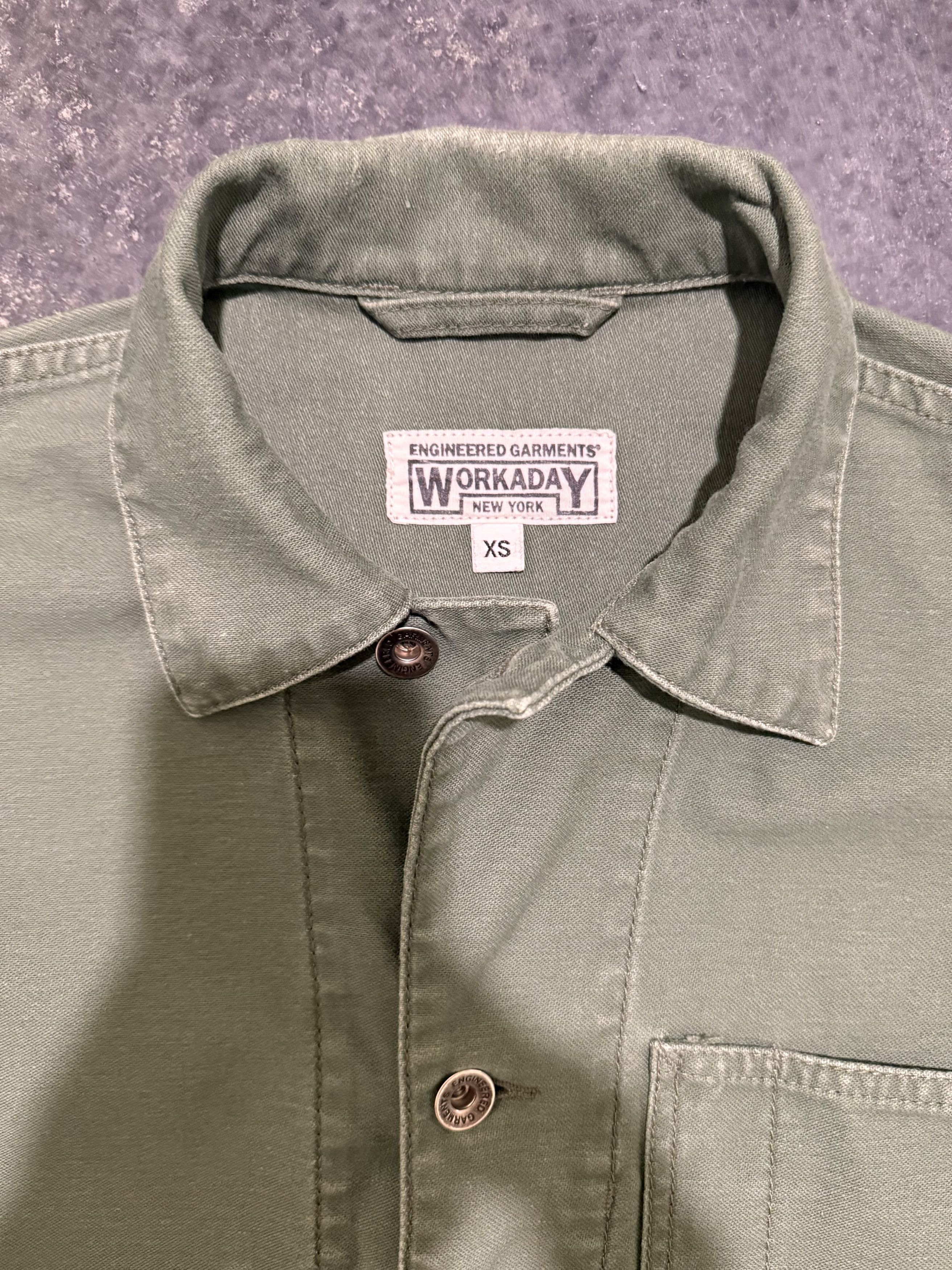 Engineered Garments Workaday Utility Jacket Reverse Sateen - Olive Size US XS / EU 42 / 0 - 4 Thumbnail