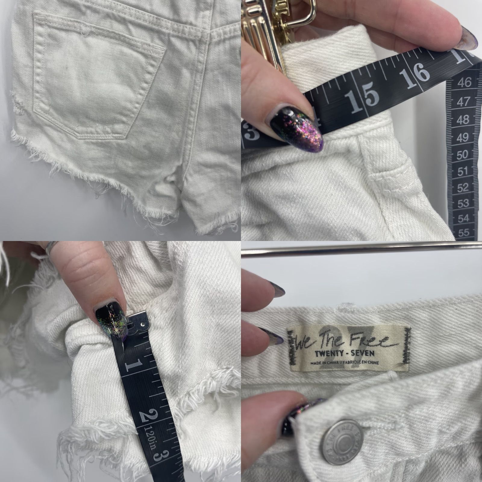 Vintage We The Free Denim Shorts Womens 27 White Cut Offs Raw Hem Button Fly Boho y2k Vintage/Not Vintage Size 27" / US 4 / IT 40 - 8 Thumbnail